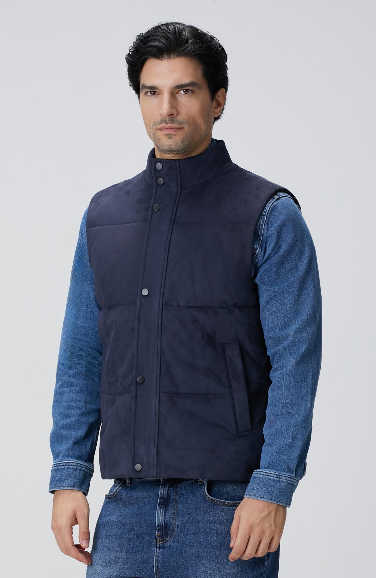Network Erkek Lacivert Kapitoneli Casual Yelek