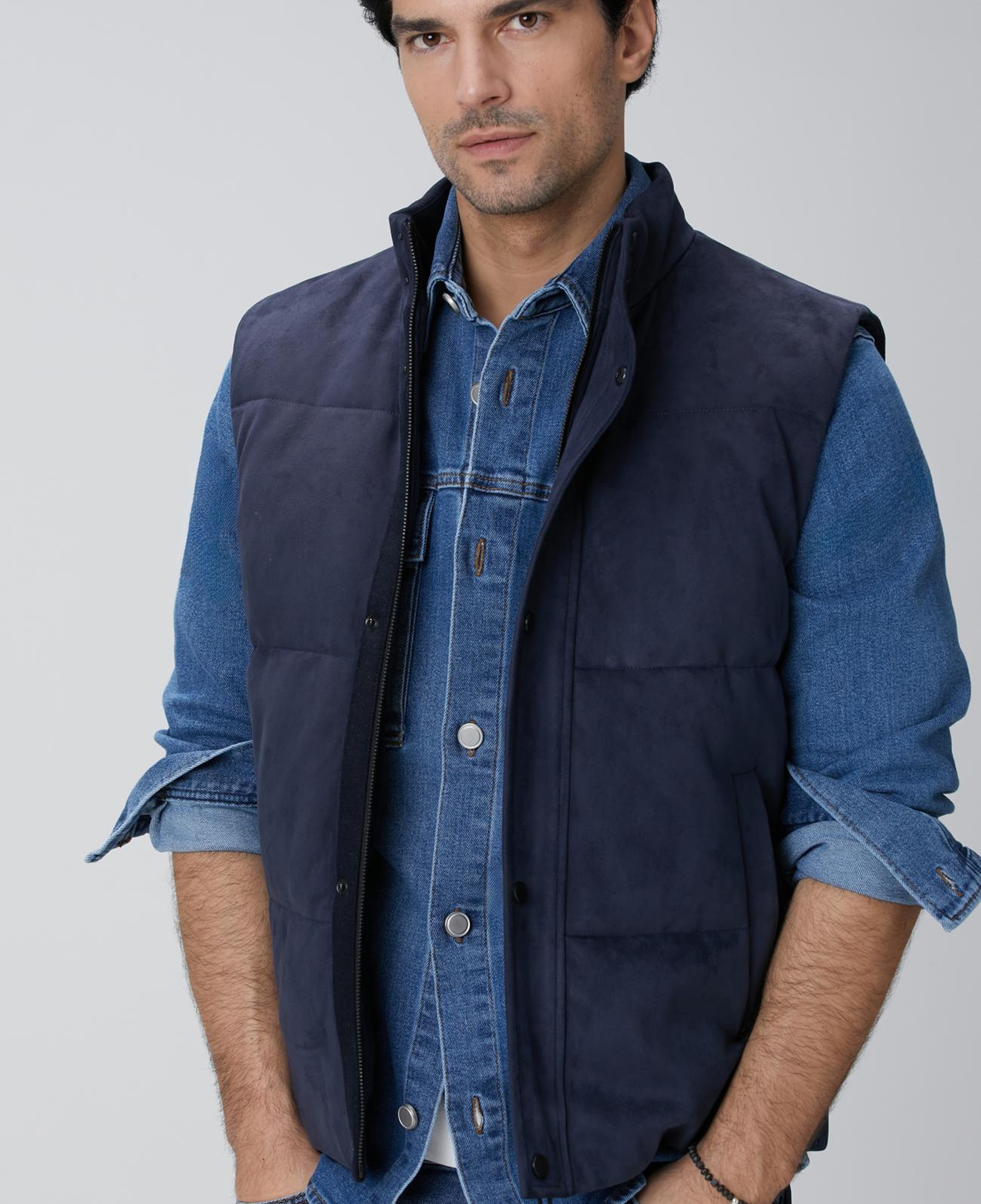 Network Erkek Lacivert Kapitoneli Casual Yelek