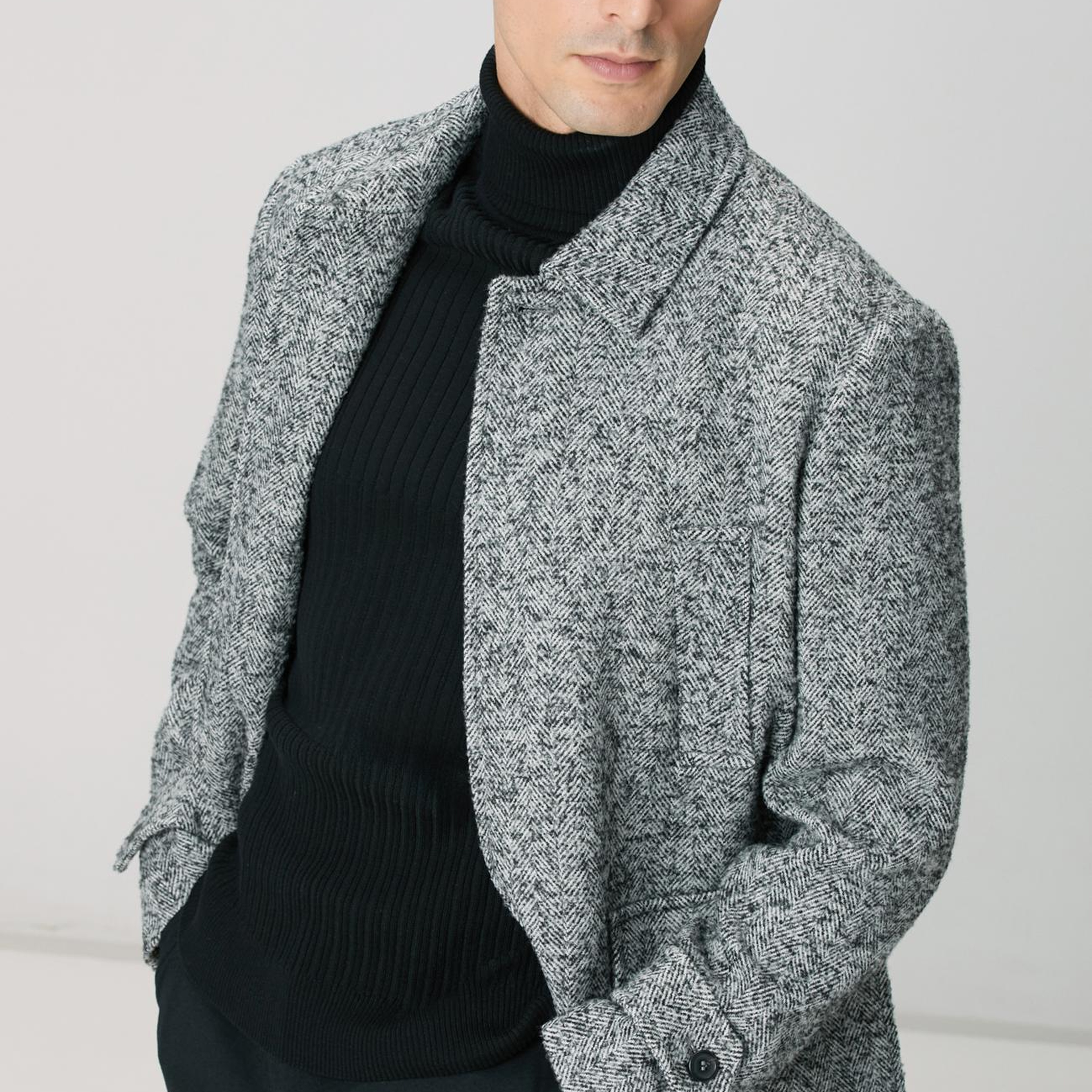 Network Erkek Antrasit Yün Karışımlı Kaban