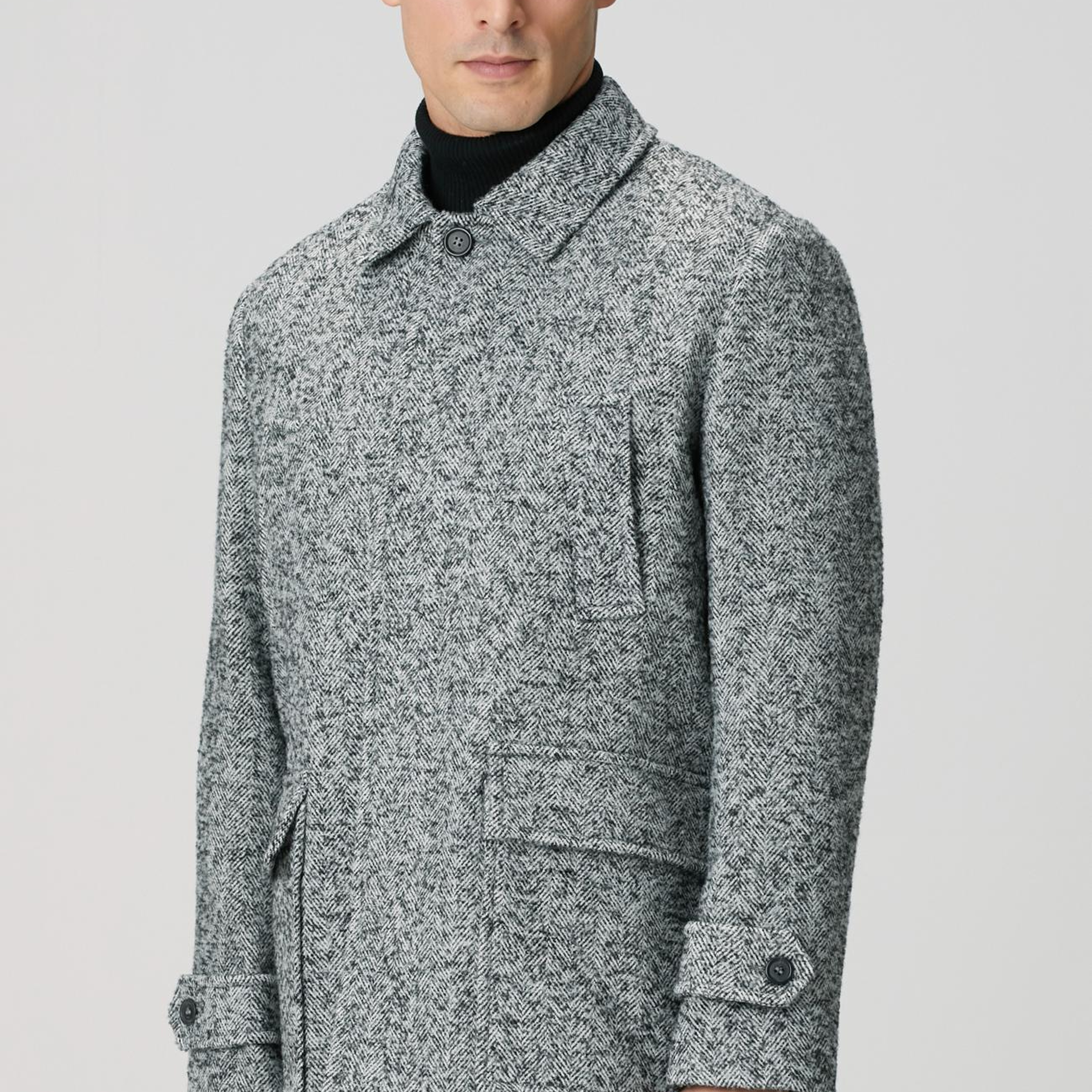 Network Erkek Antrasit Yün Karışımlı Kaban