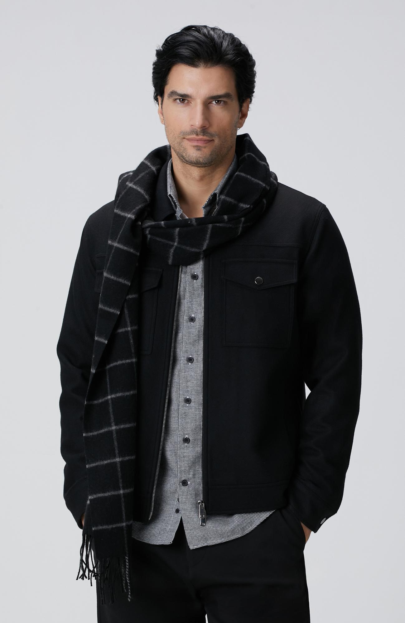 Network Erkek Siyah Yün Karışımlı Mont