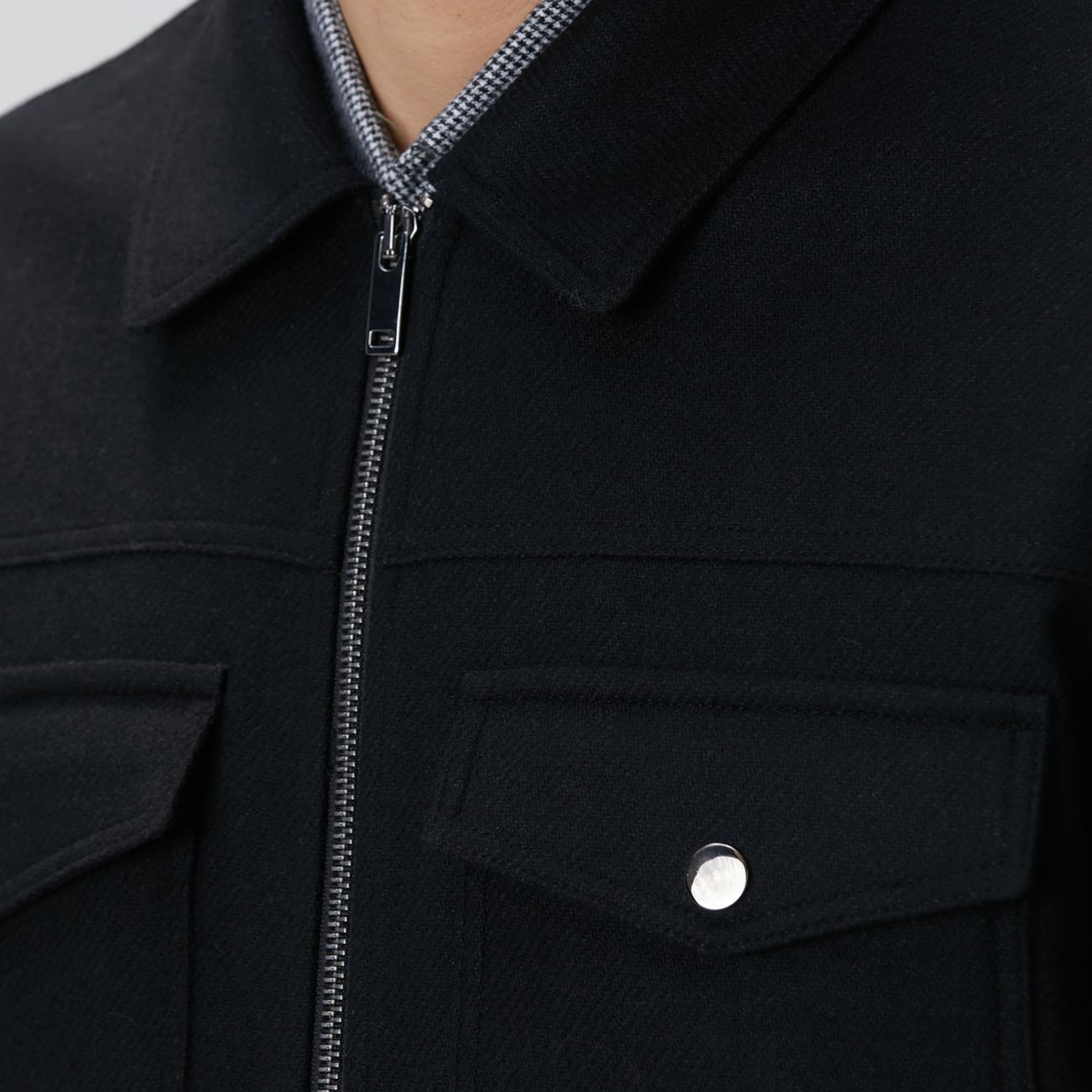 Network Erkek Siyah Yün Karışımlı Mont