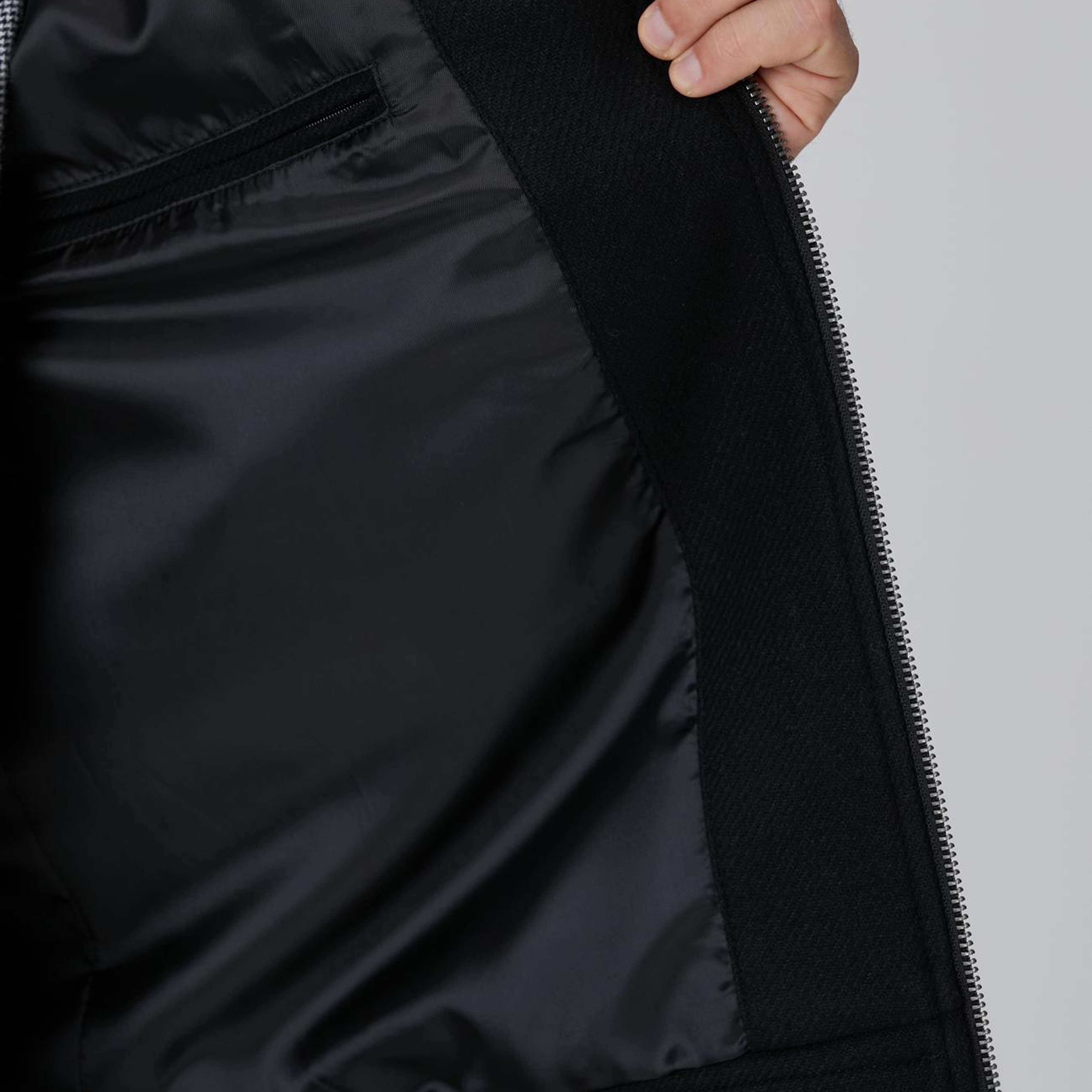 Network Erkek Siyah Yün Karışımlı Mont