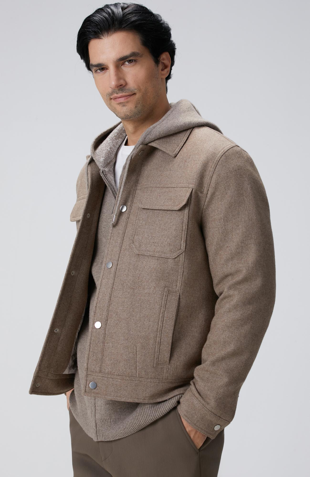 Network Erkek Bej Yün Karışımlı Mont