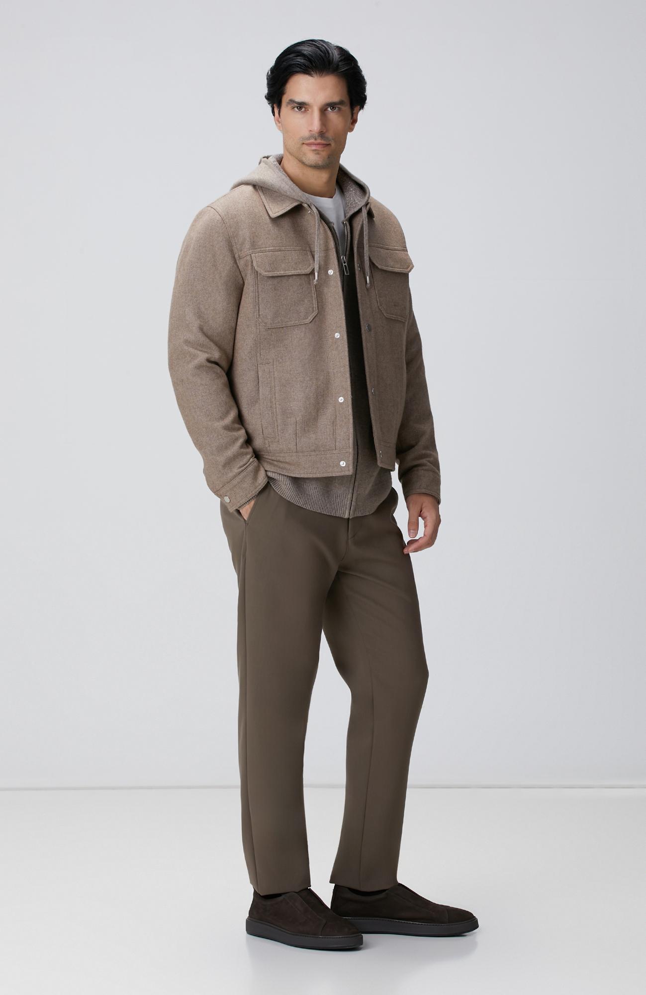 Network Erkek Bej Yün Karışımlı Mont