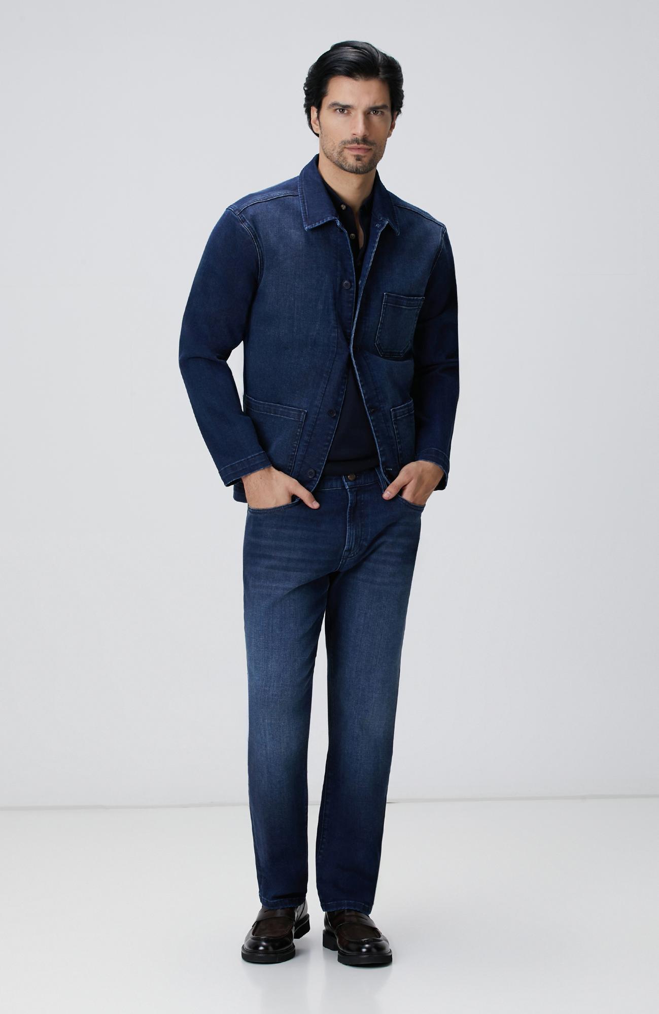 Network Erkek Lacivert Cashmere Touch Denim Pantolon