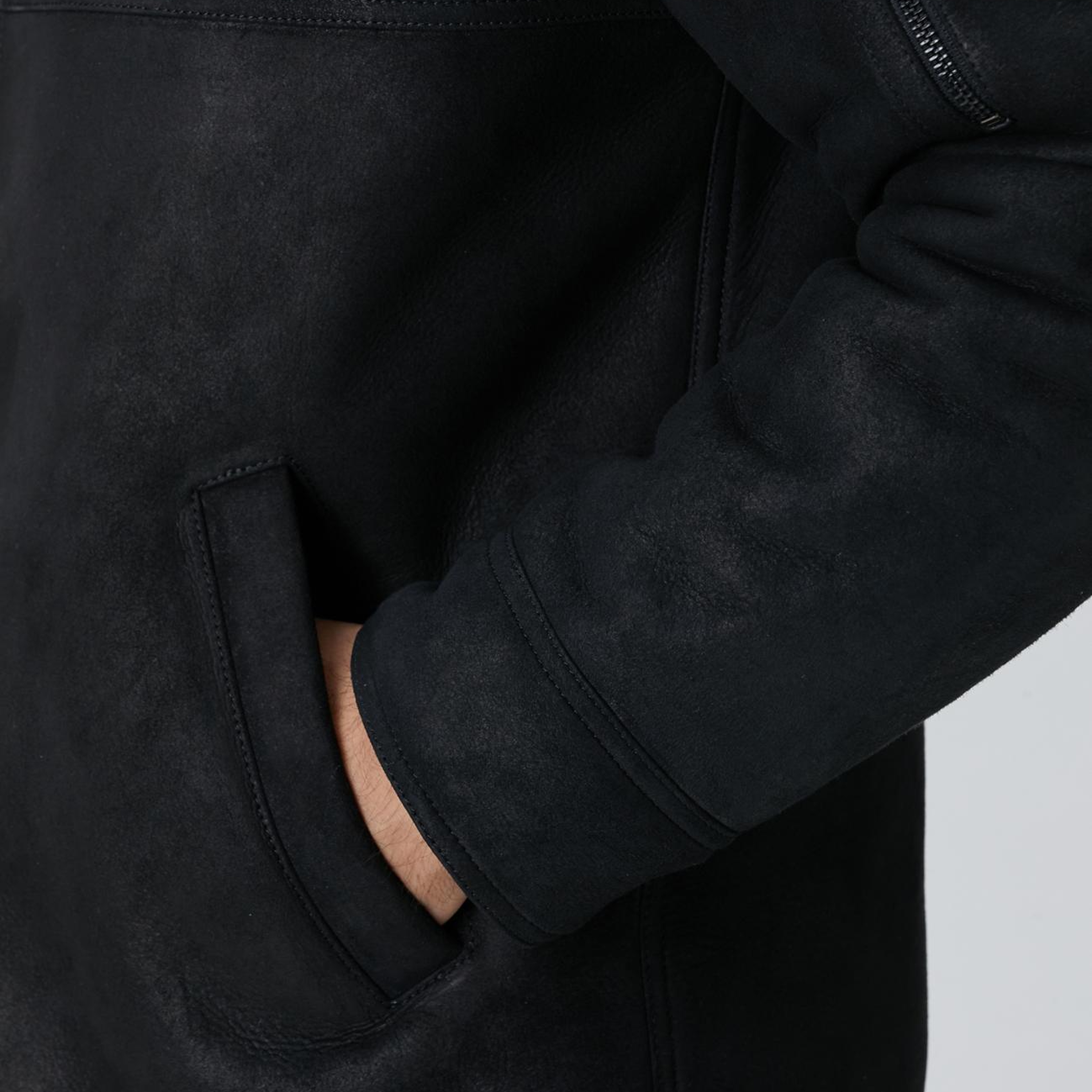 Network Erkek Siyah İçi Kürklü Deri Mont