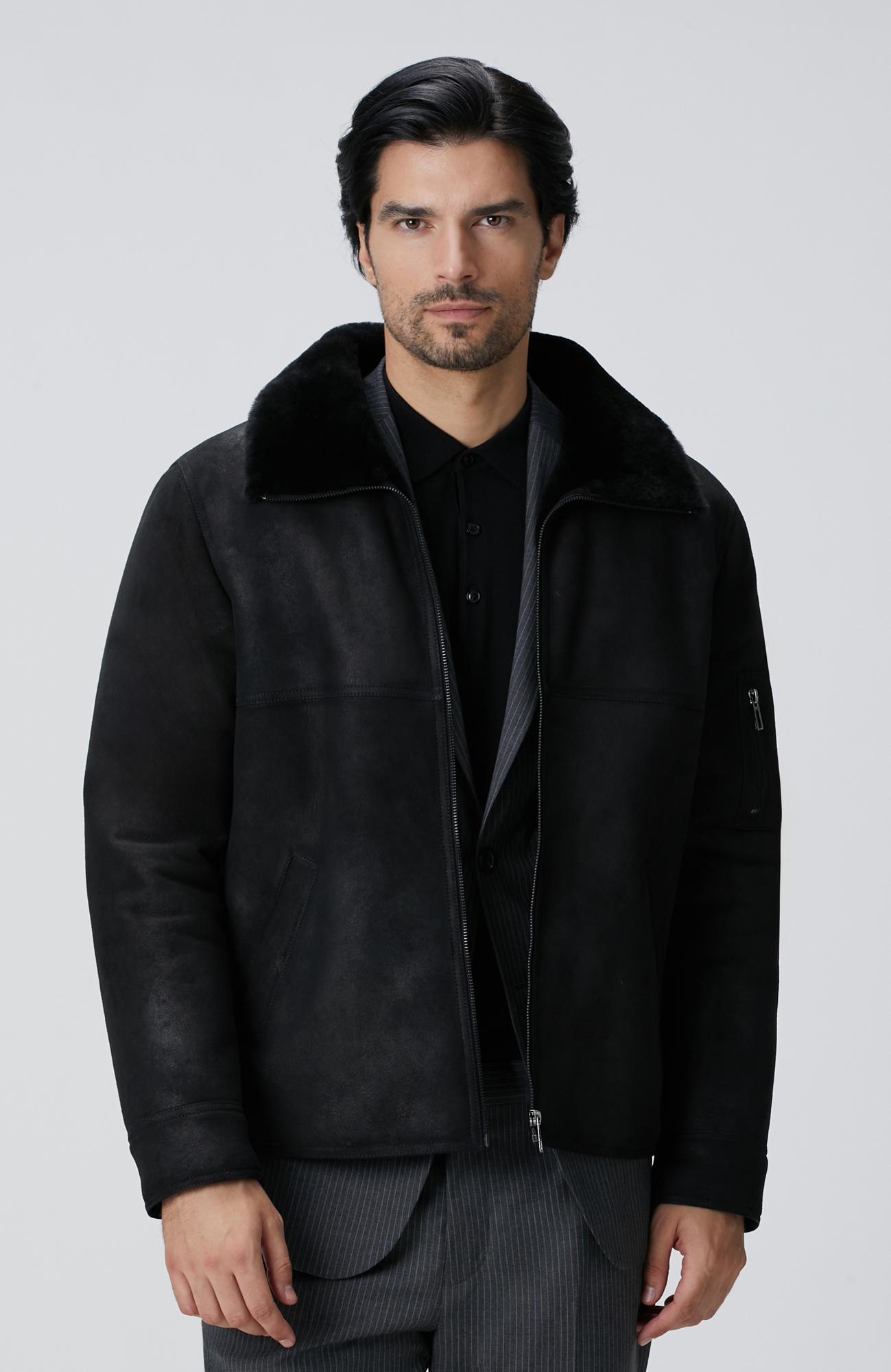 Network Erkek Siyah İçi Kürklü Deri Mont