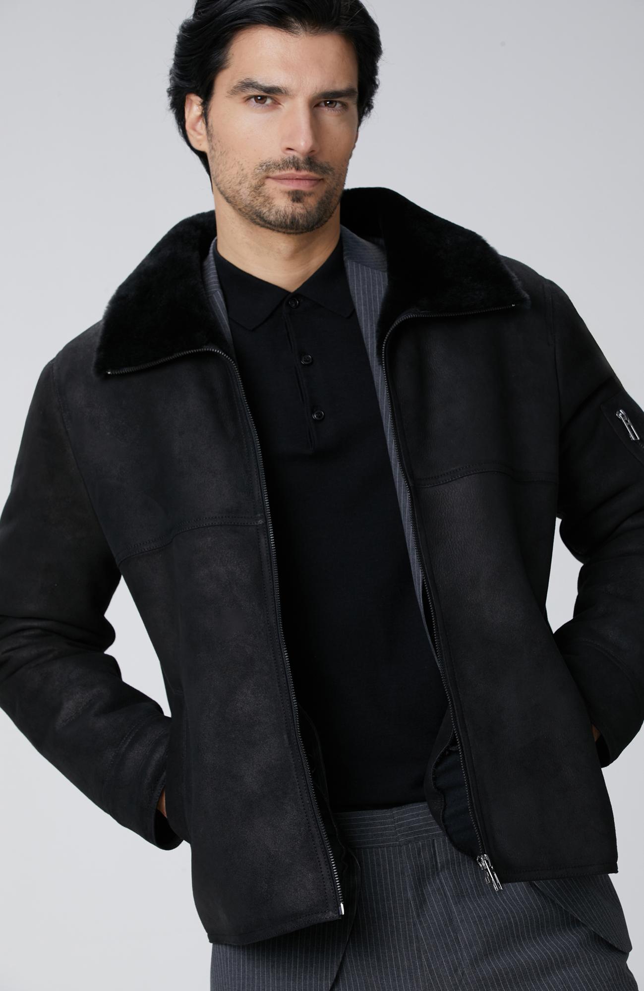 Network Erkek Siyah İçi Kürklü Deri Mont