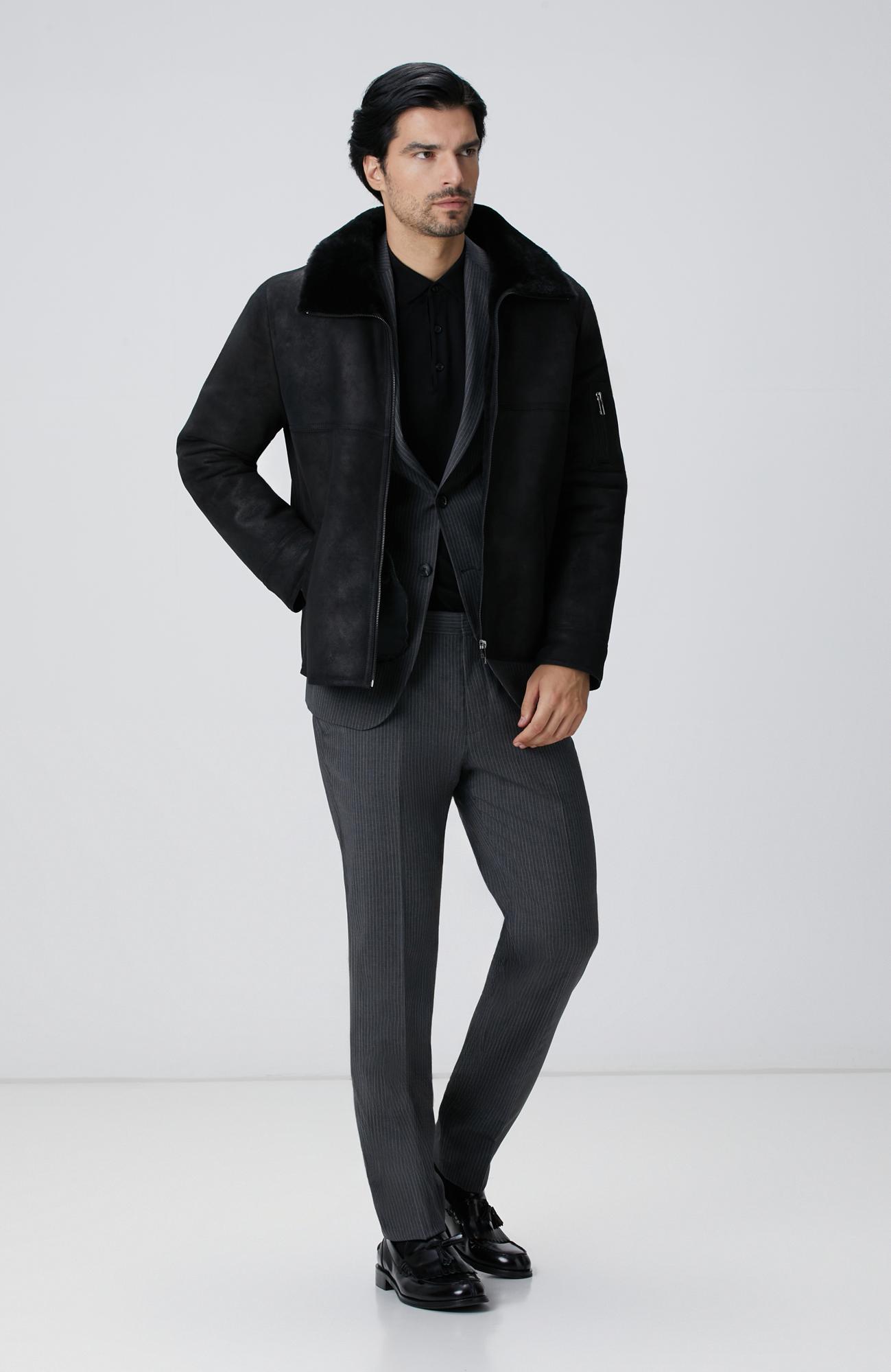 Network Erkek Siyah İçi Kürklü Deri Mont