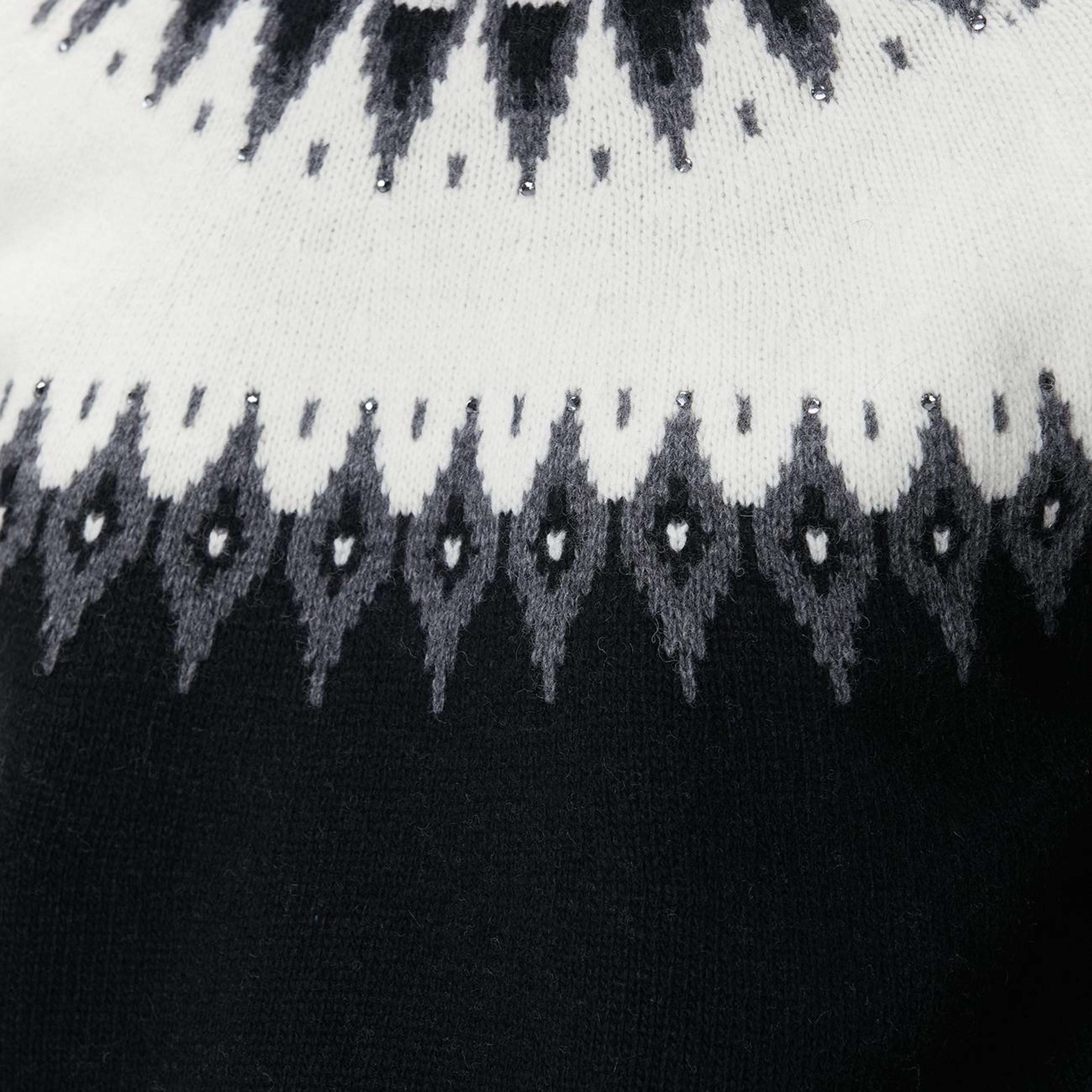 Network Kadın Siyah Desenli Yün Karışımlı Kazak