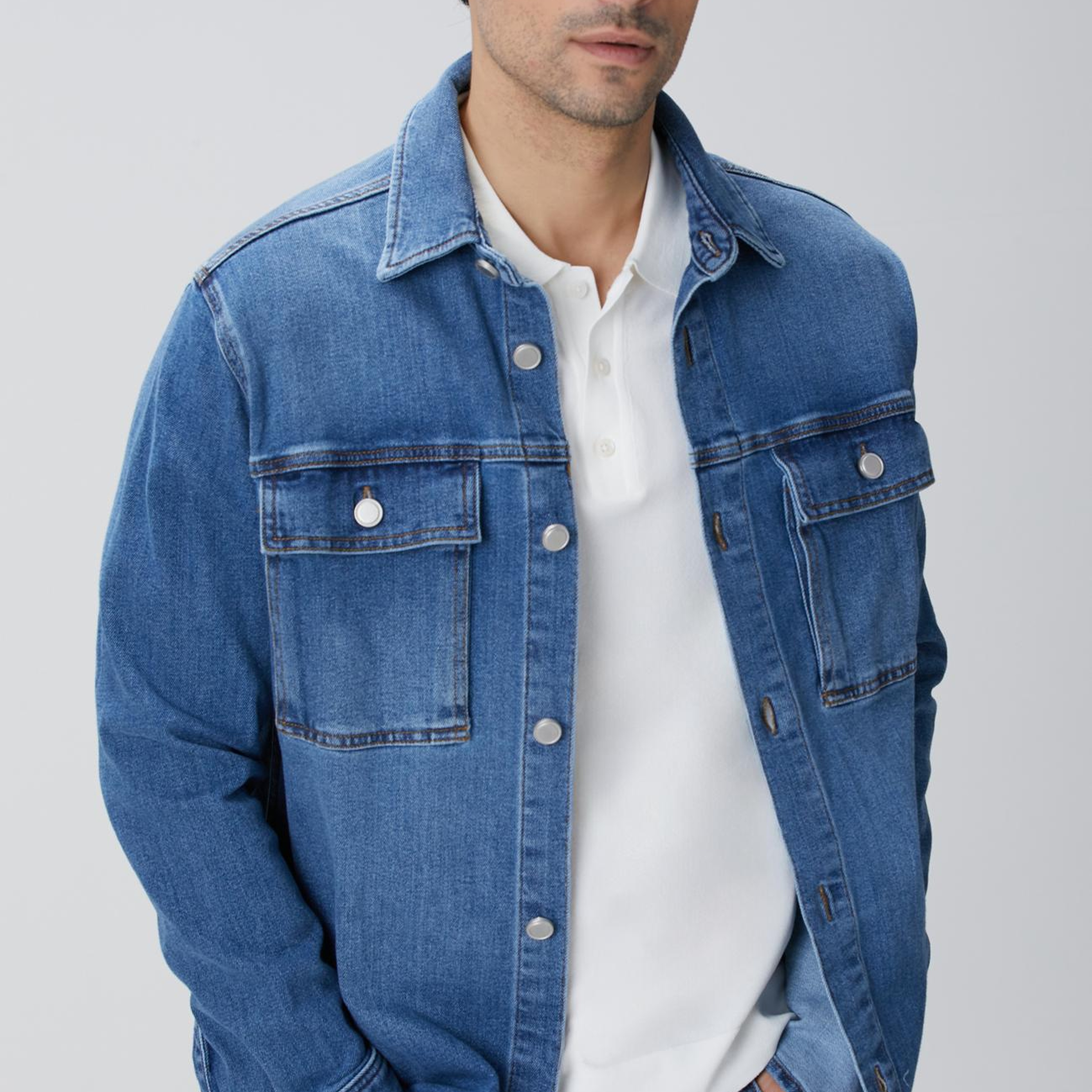 Network Erkek Mavi Denim Gömlek