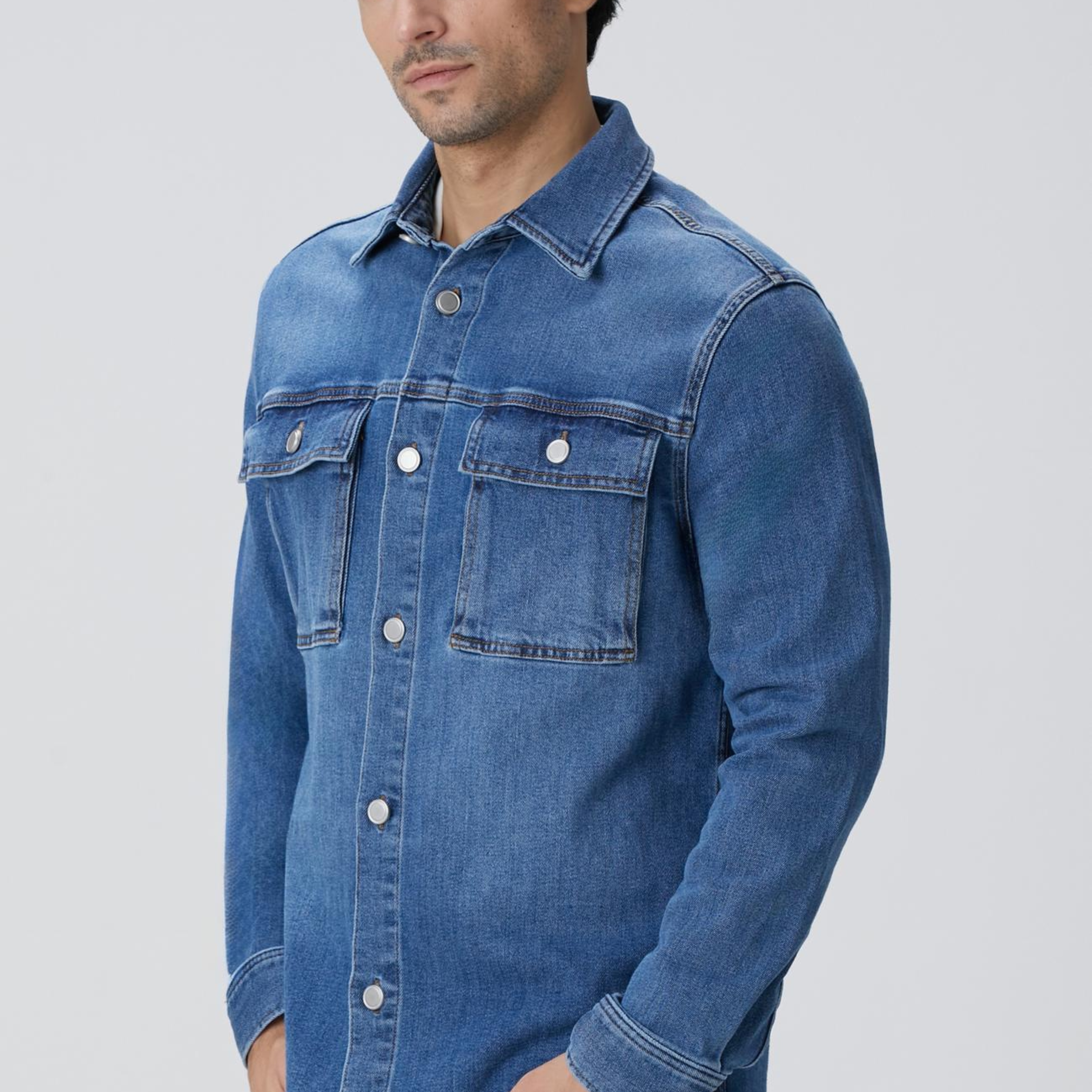 Network Erkek Mavi Denim Gömlek