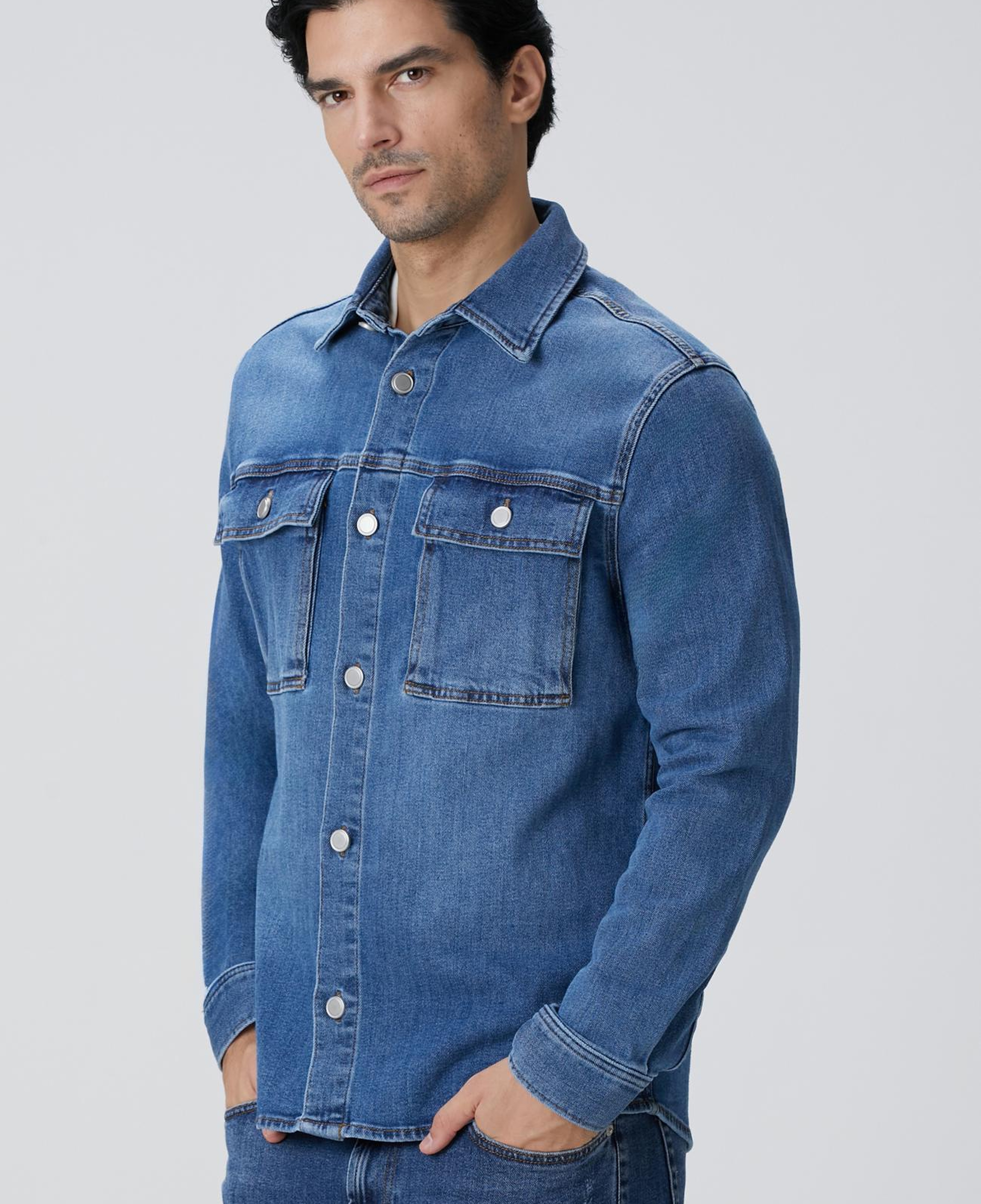 Network Erkek Mavi Denim Gömlek