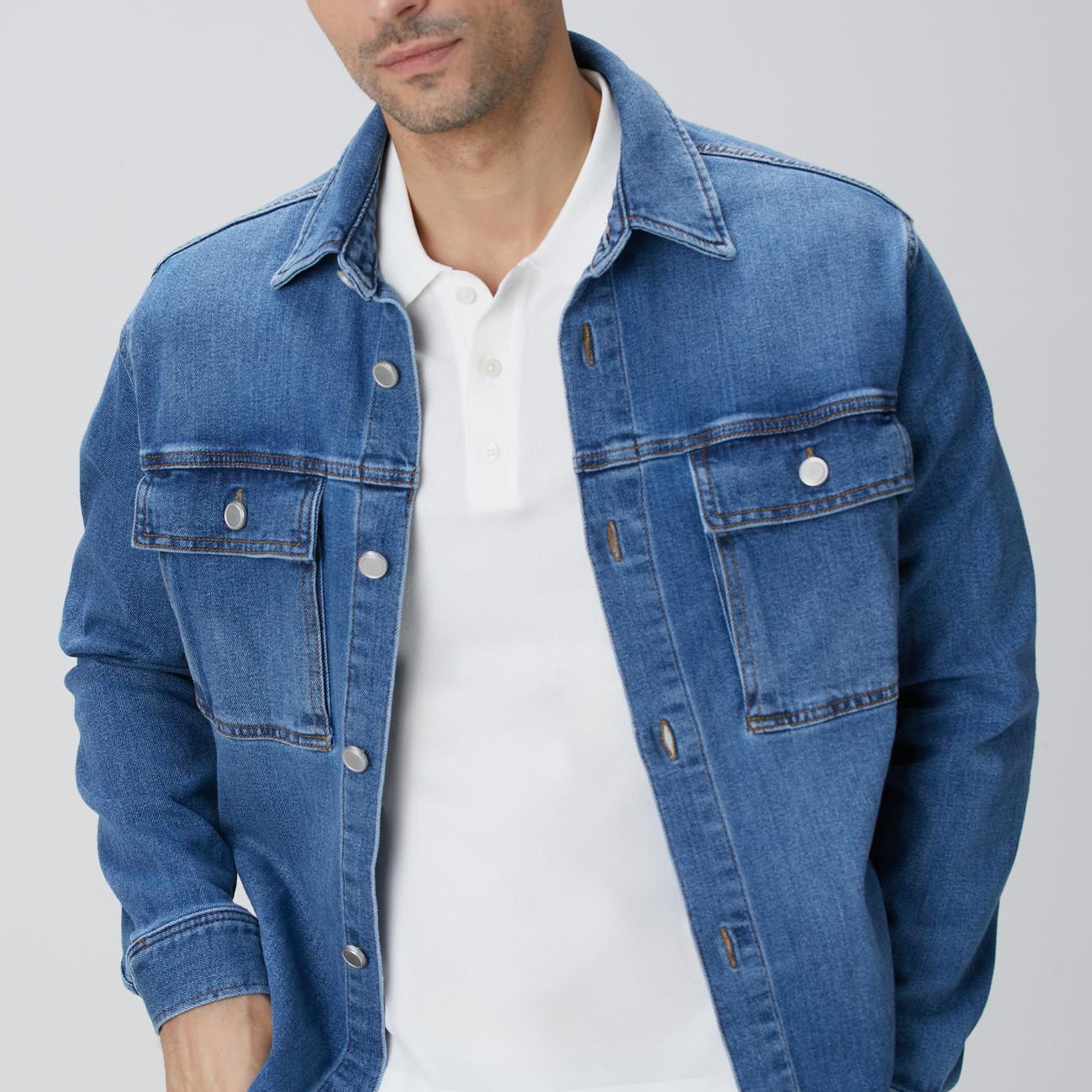 Network Erkek Mavi Denim Gömlek