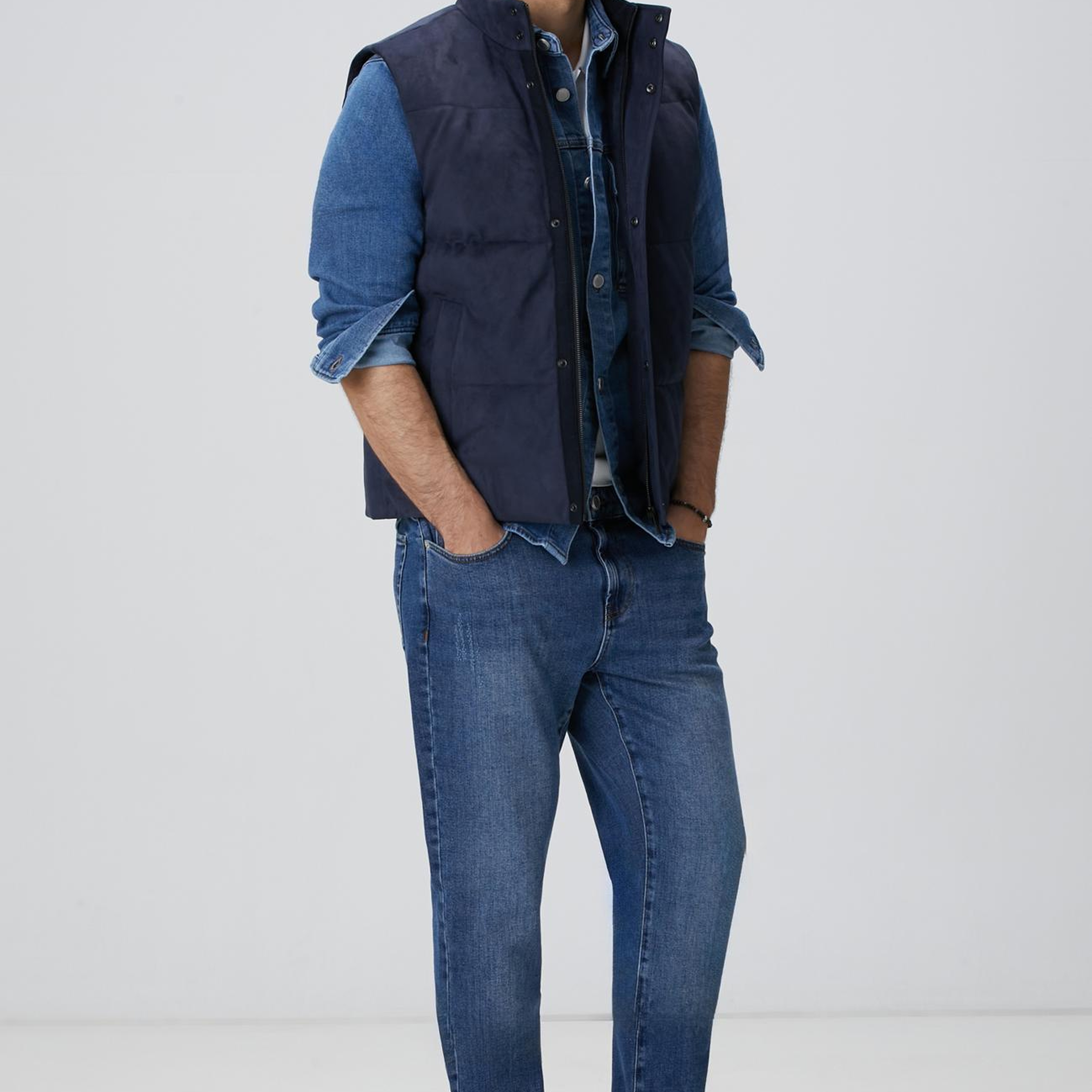 Network Erkek Mavi Denim Gömlek