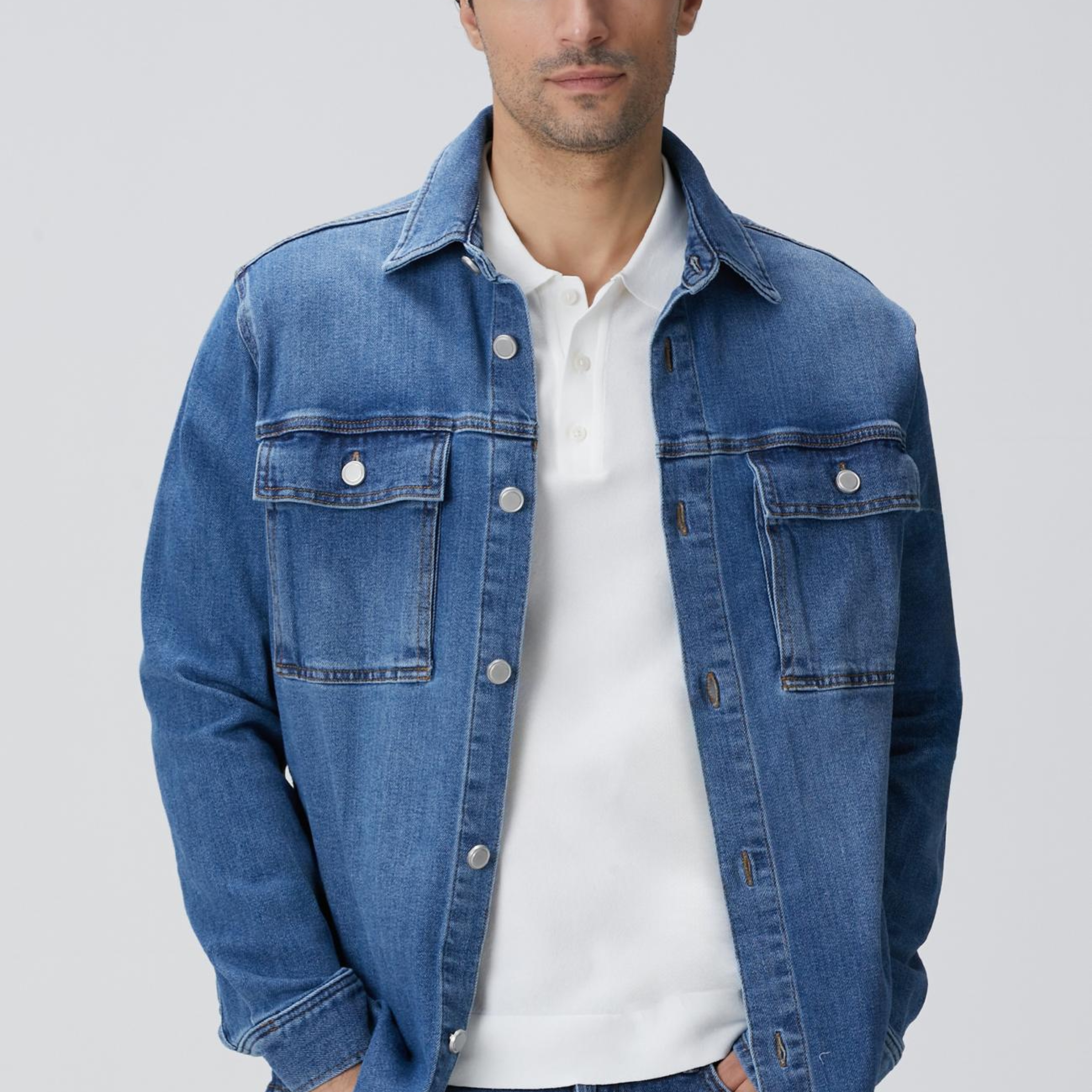 Network Erkek Mavi Denim Gömlek