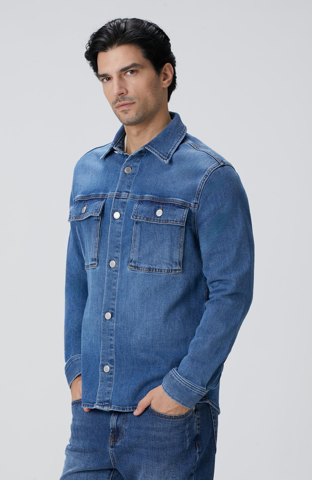 Network Erkek Mavi Denim Gömlek