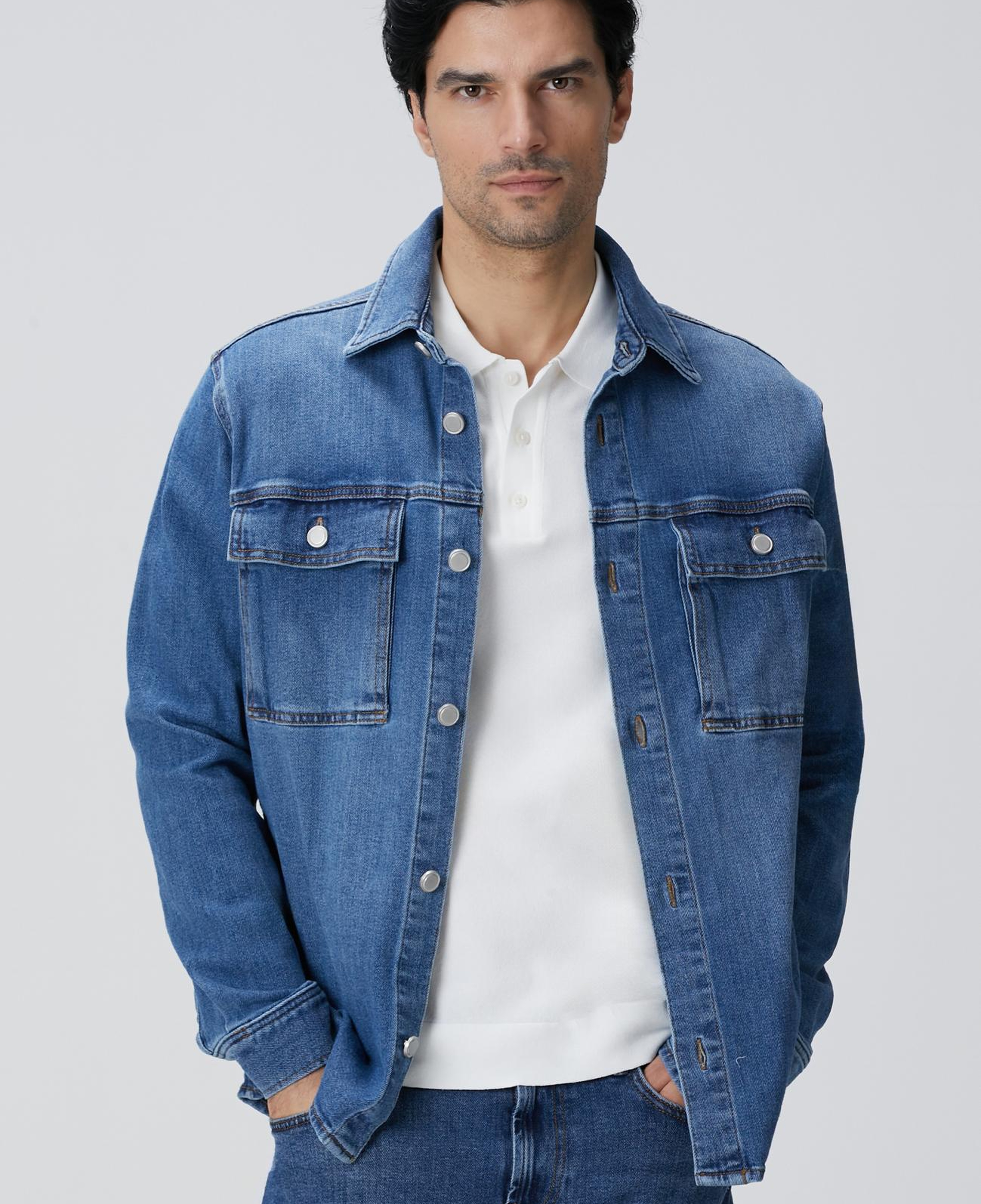 Network Erkek Mavi Denim Gömlek