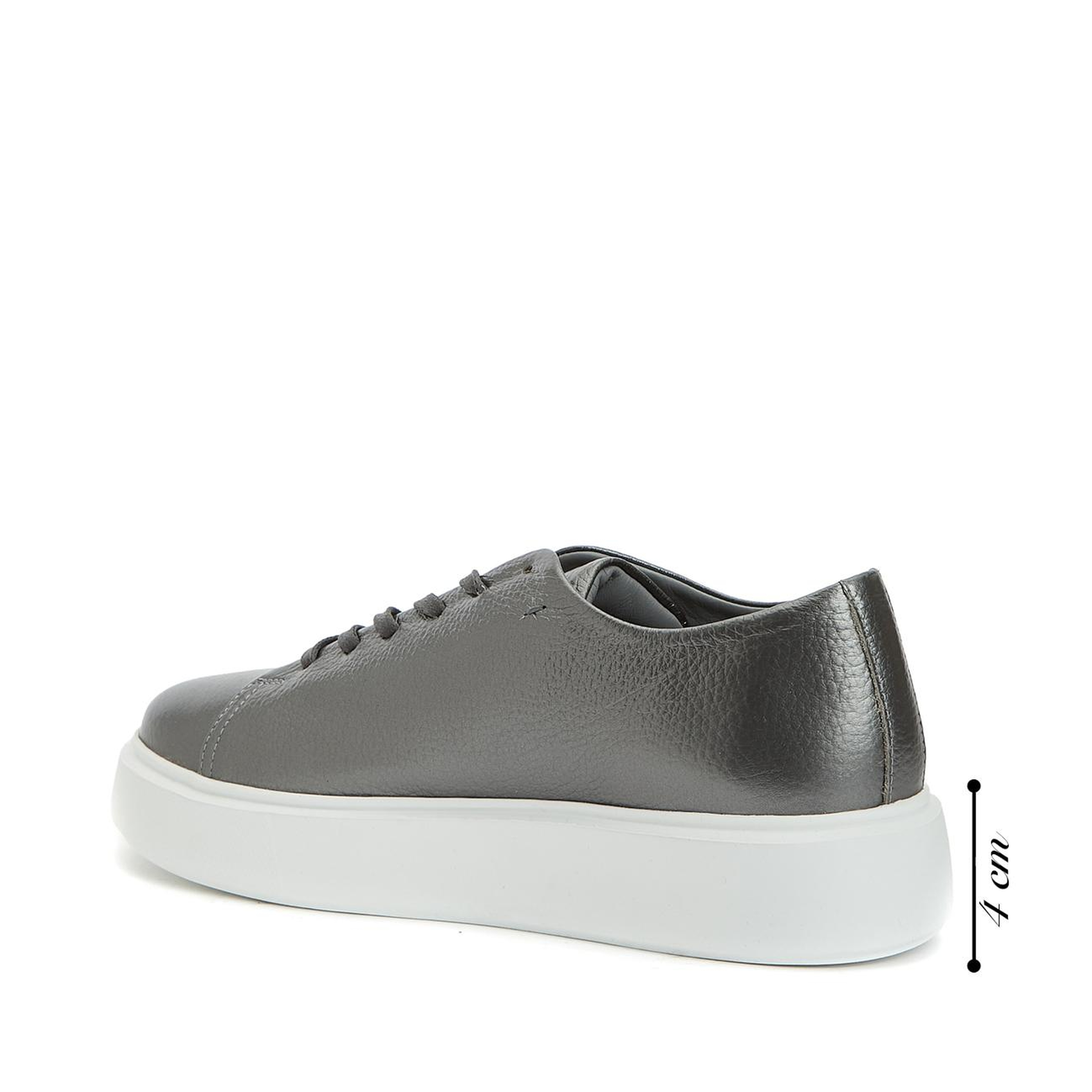 Network Kadın Platin Deri Bağcıklı Sneaker