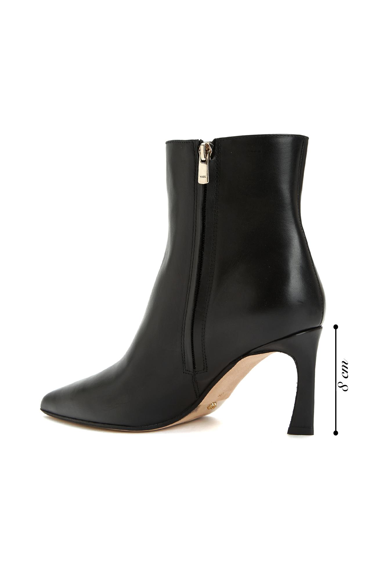 Network Kadın Siyah Topuklu Deri Bot