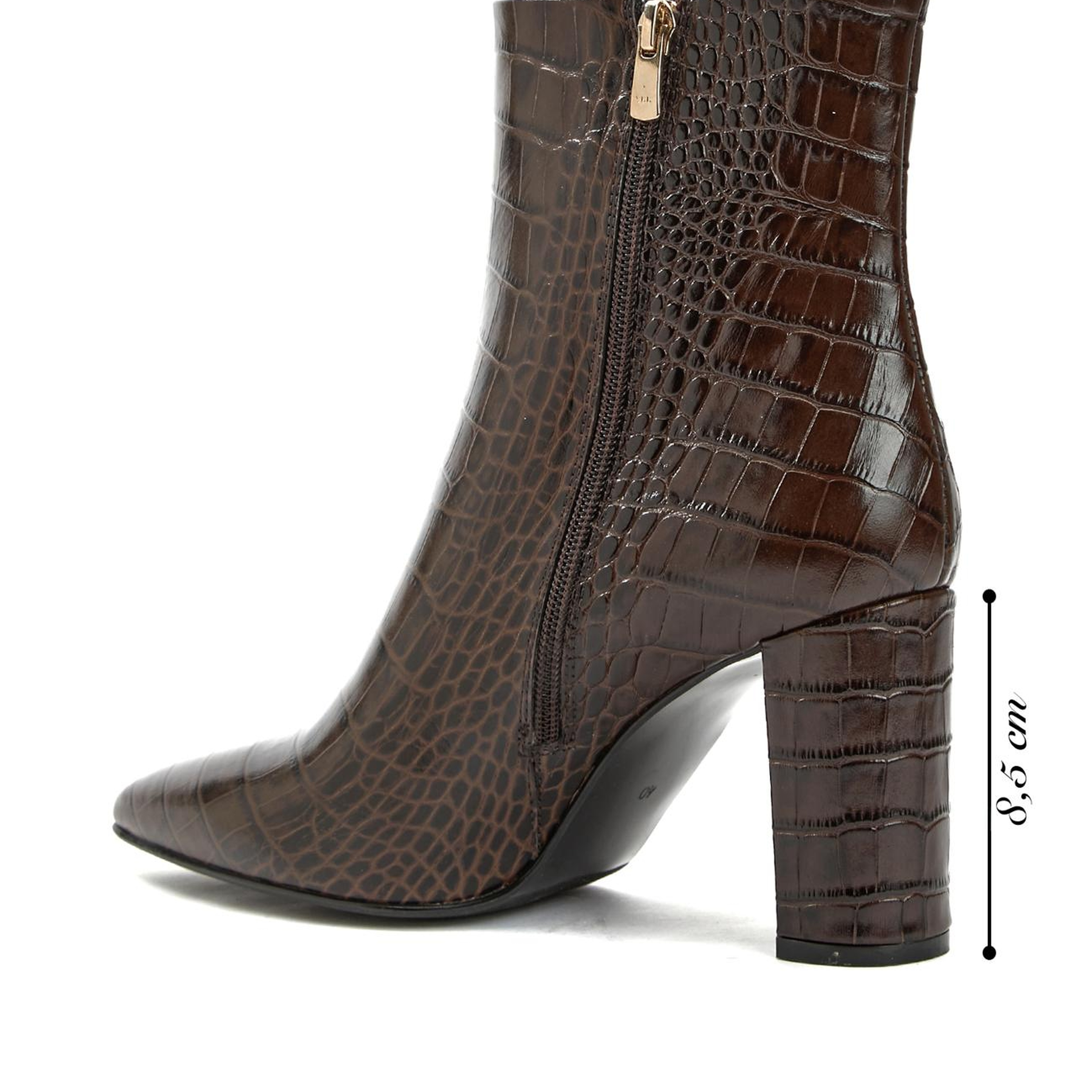 Gh For Nw Kadın George Hogg for NetWork Kahverengi Kroko Desenli Deri Bot