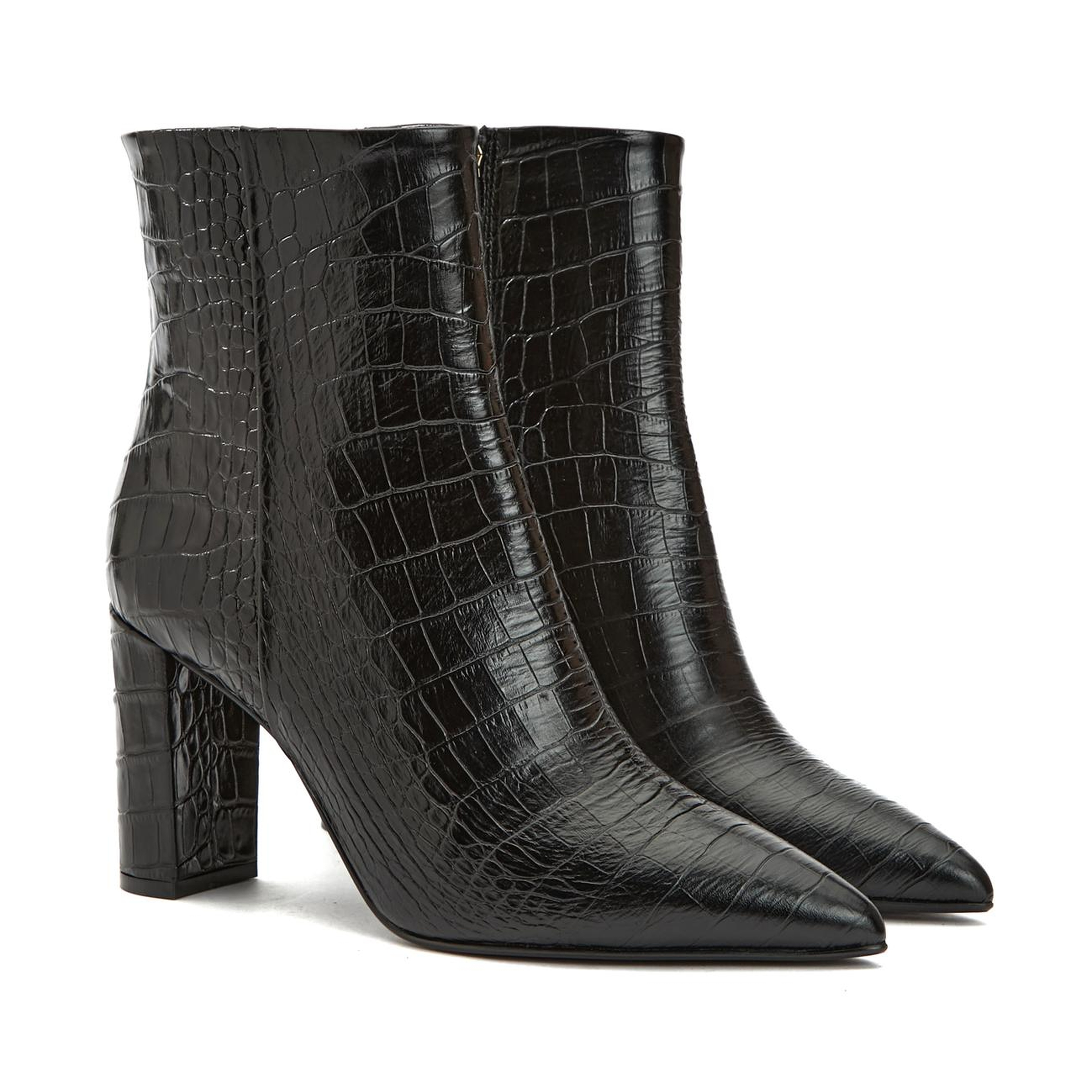 Gh For Nw Kadın George Hogg for NetWork Siyah Kroko Desenli Deri Bot