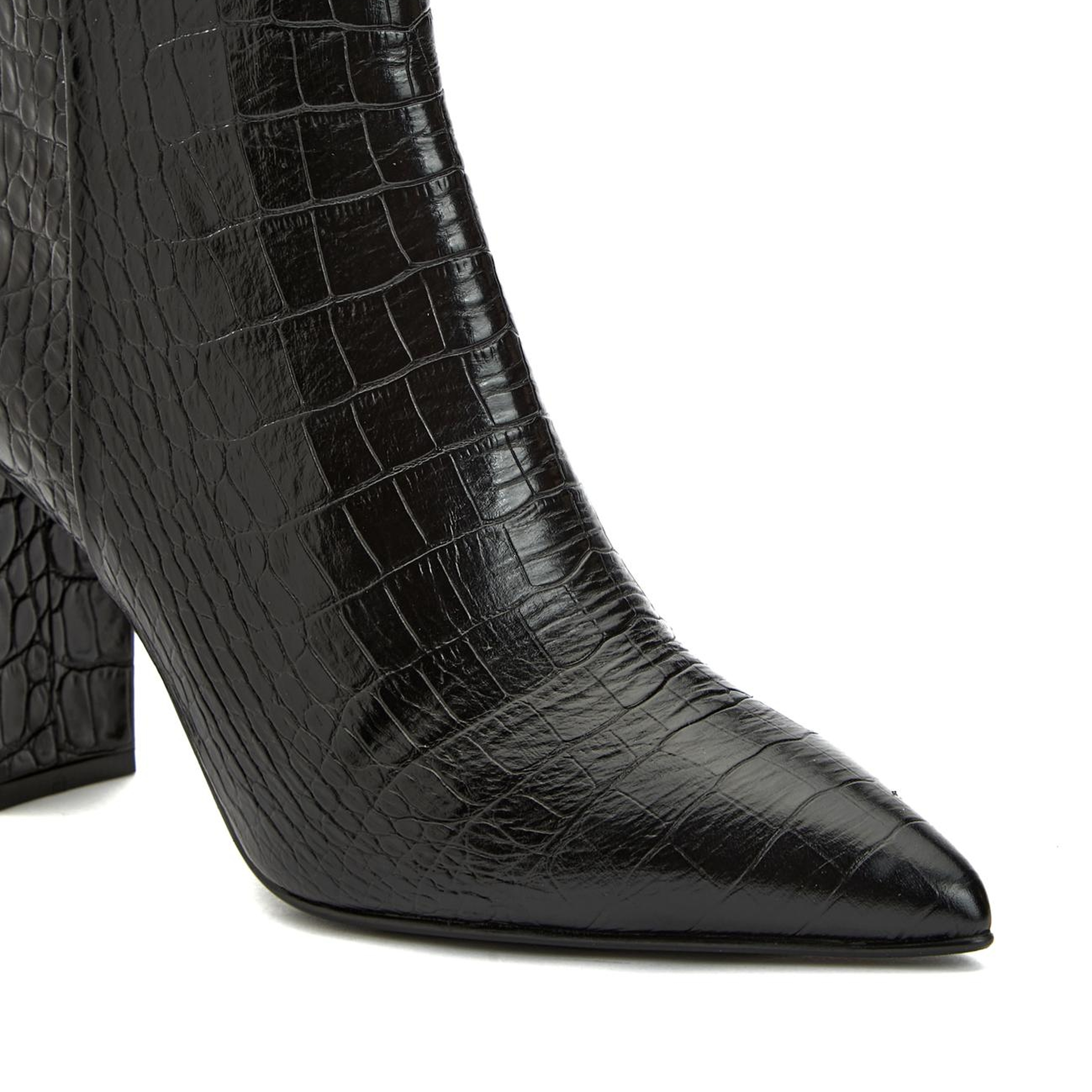 Gh For Nw Kadın George Hogg for NetWork Siyah Kroko Desenli Deri Bot