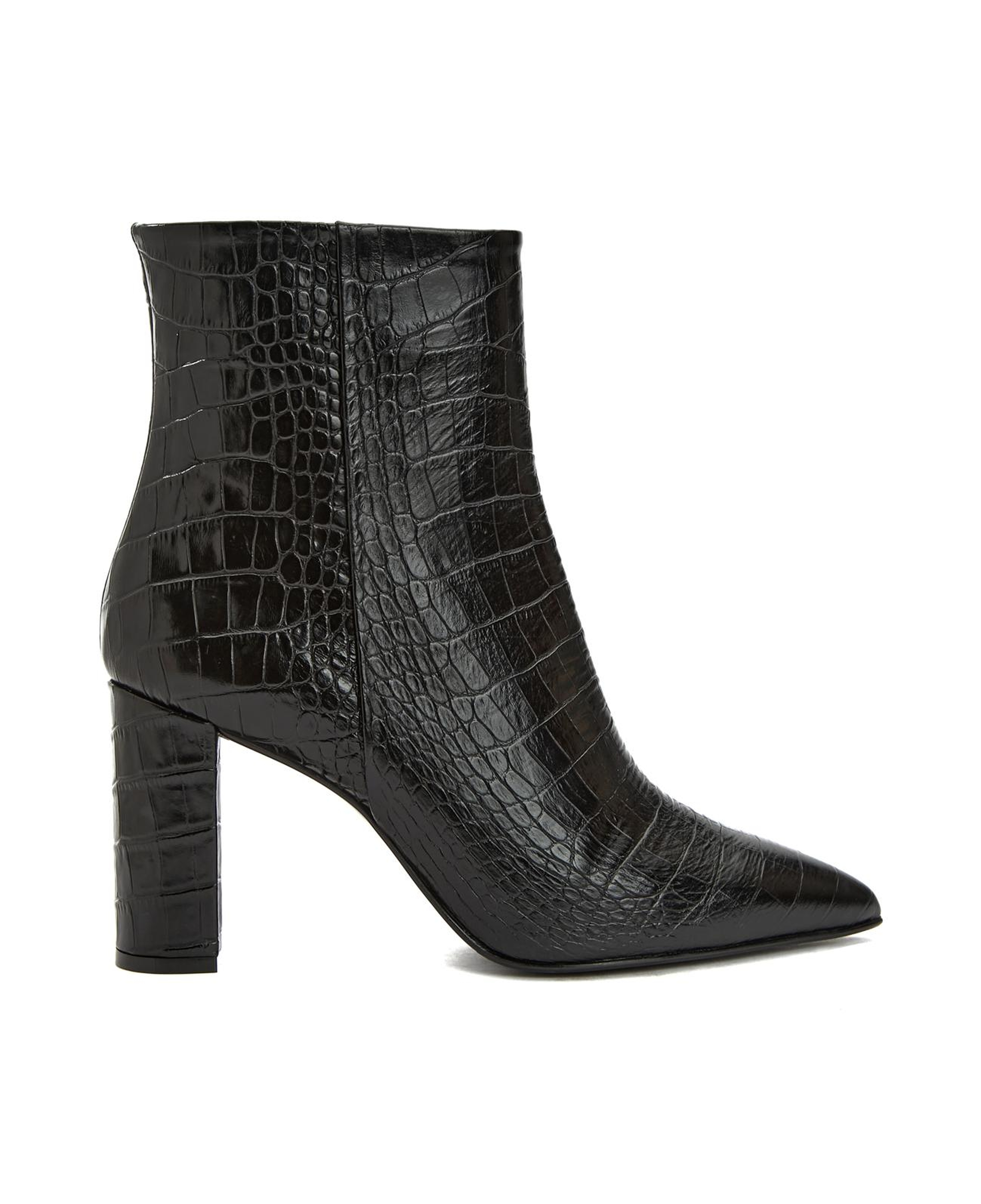 Gh For Nw Kadın George Hogg for NetWork Siyah Kroko Desenli Deri Bot