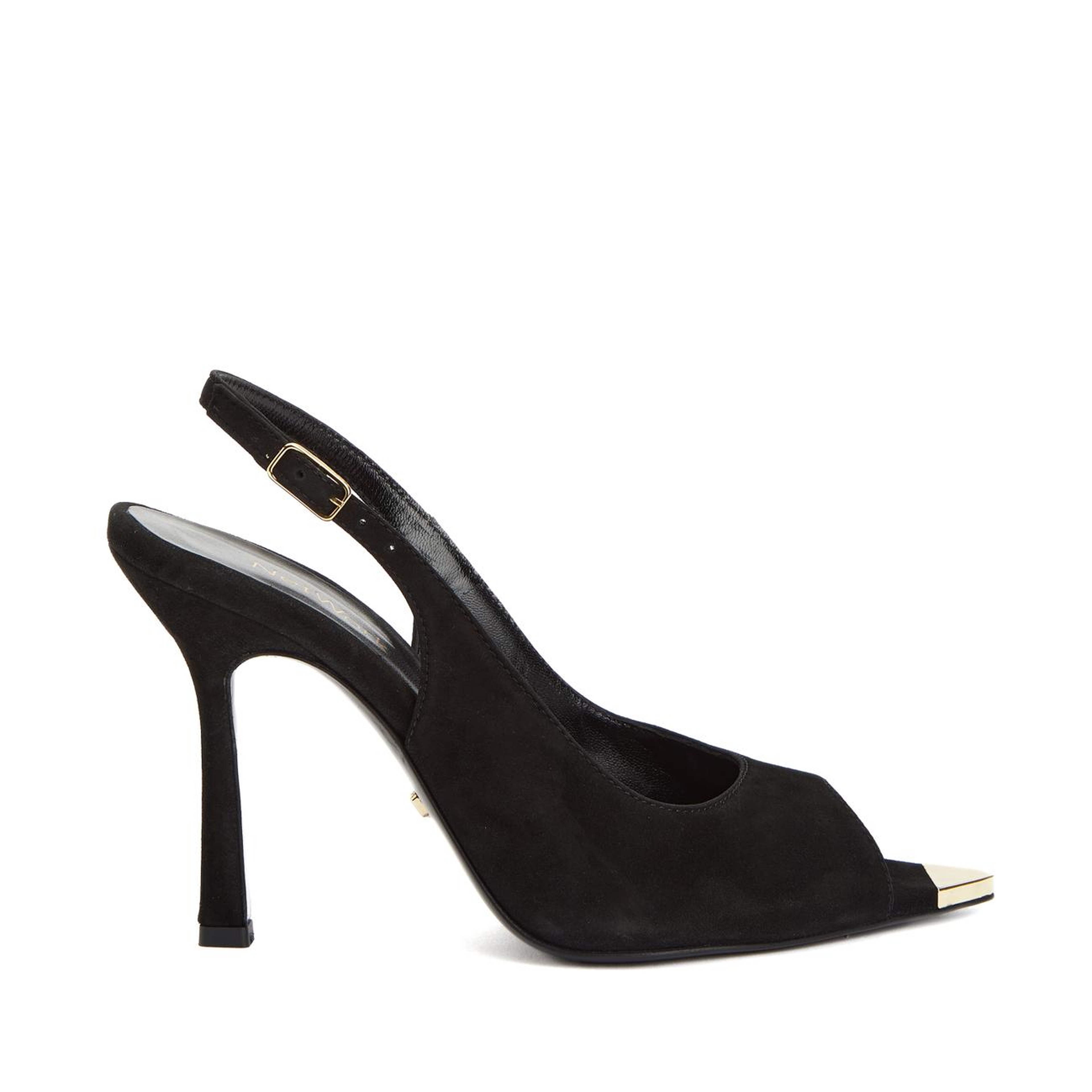 Network Kadın Siyah Aksesuar Detaylı Deri Sandalet