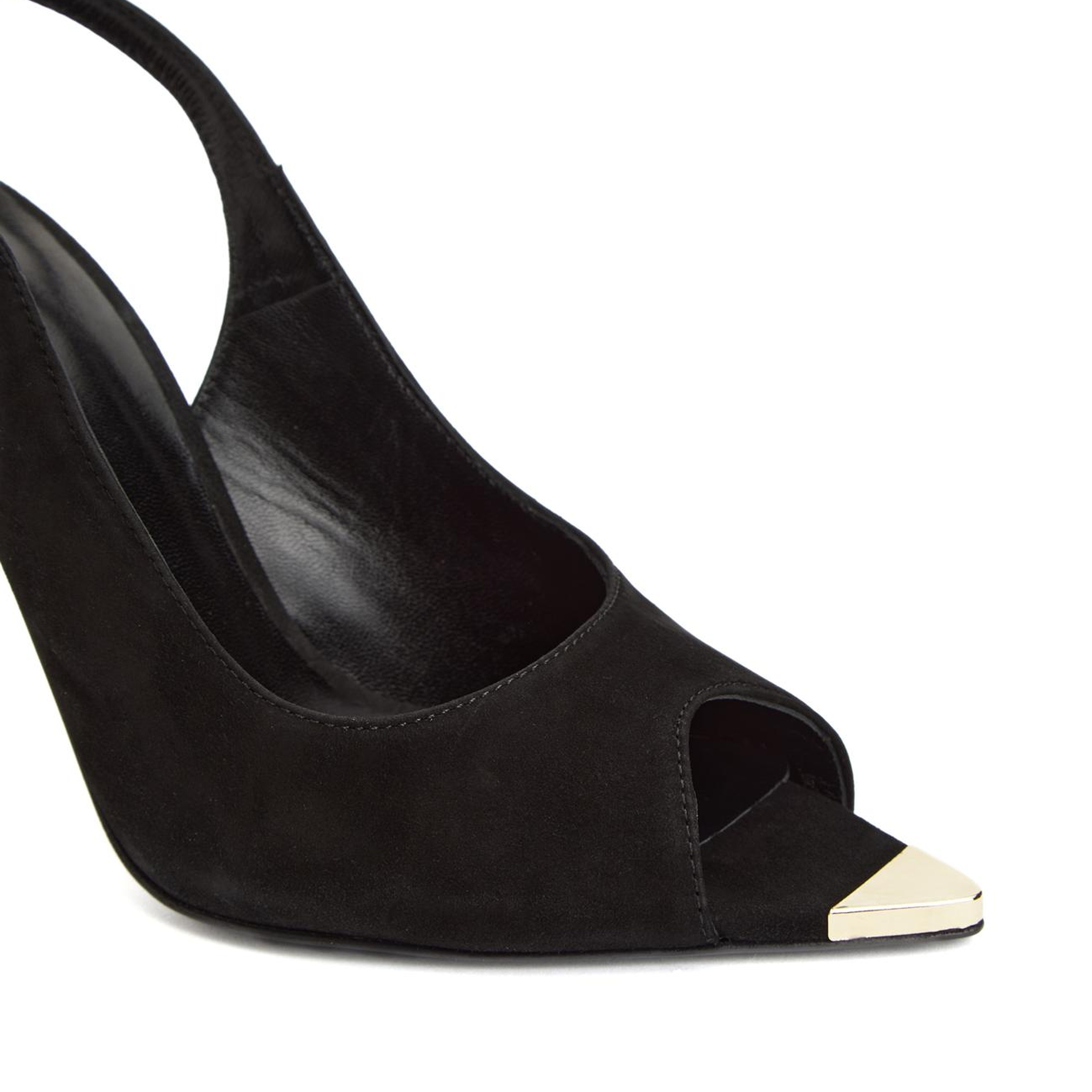 Network Kadın Siyah Aksesuar Detaylı Deri Sandalet