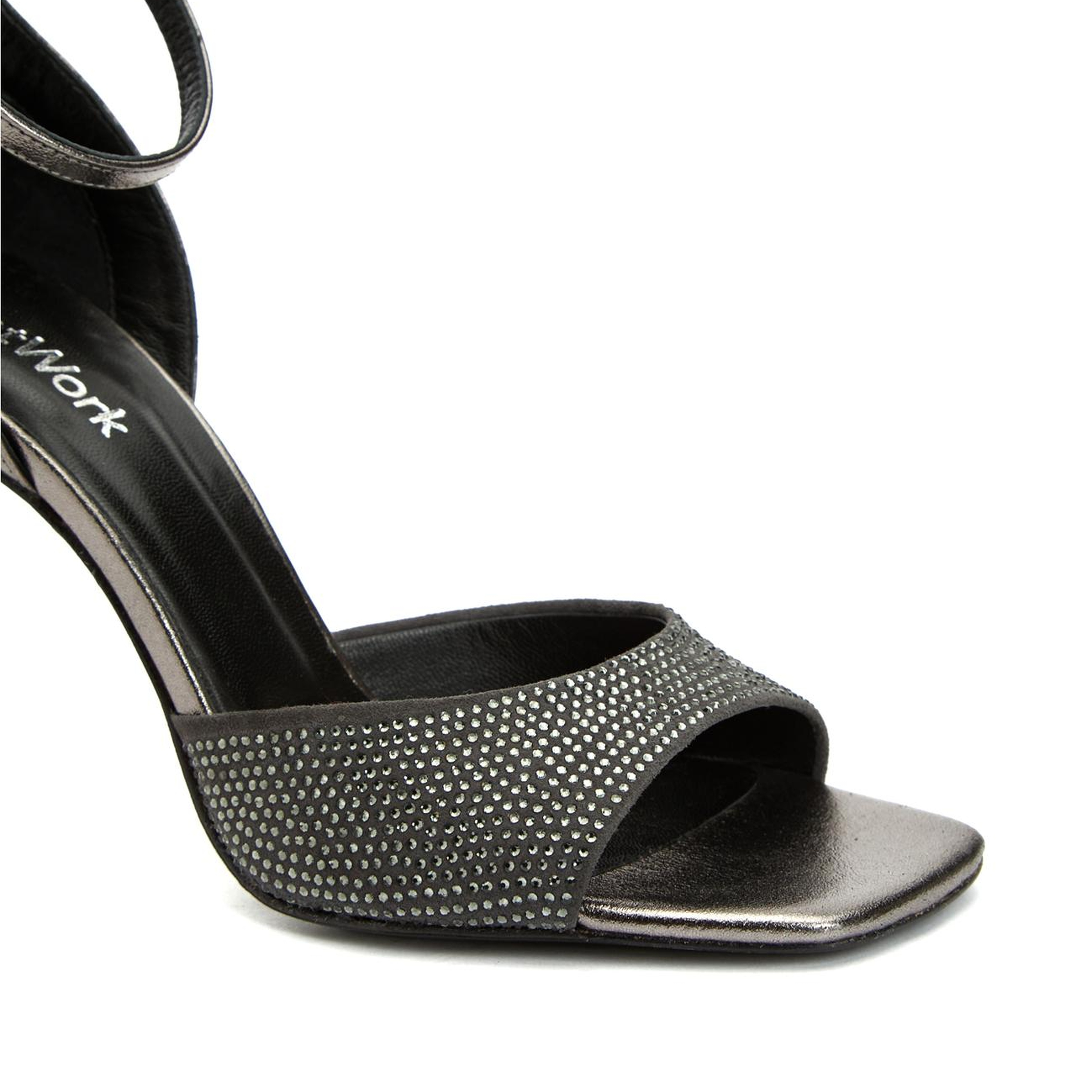 Network Kadın Platin Deri Sandalet