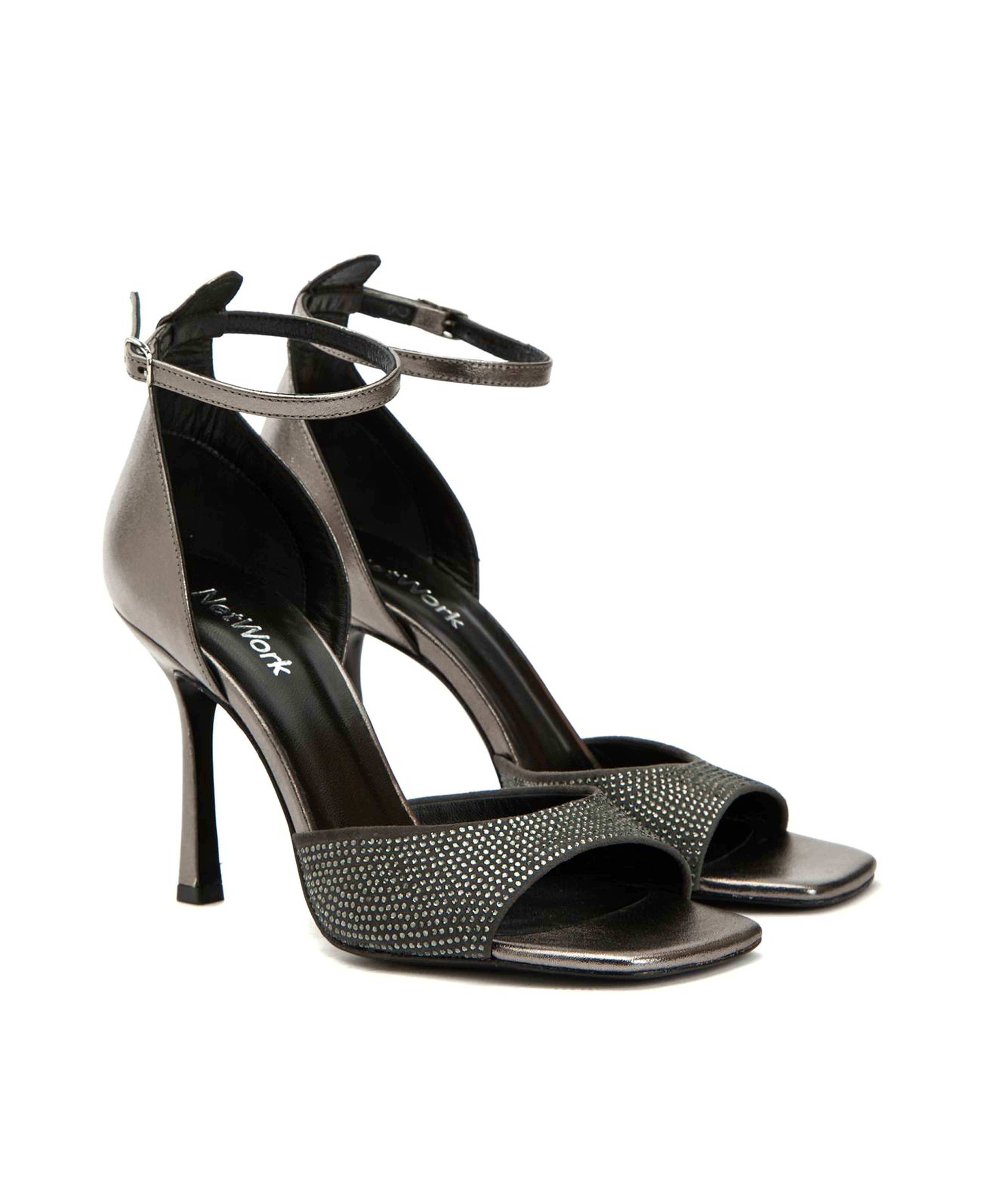 Network Kadın Platin Deri Sandalet