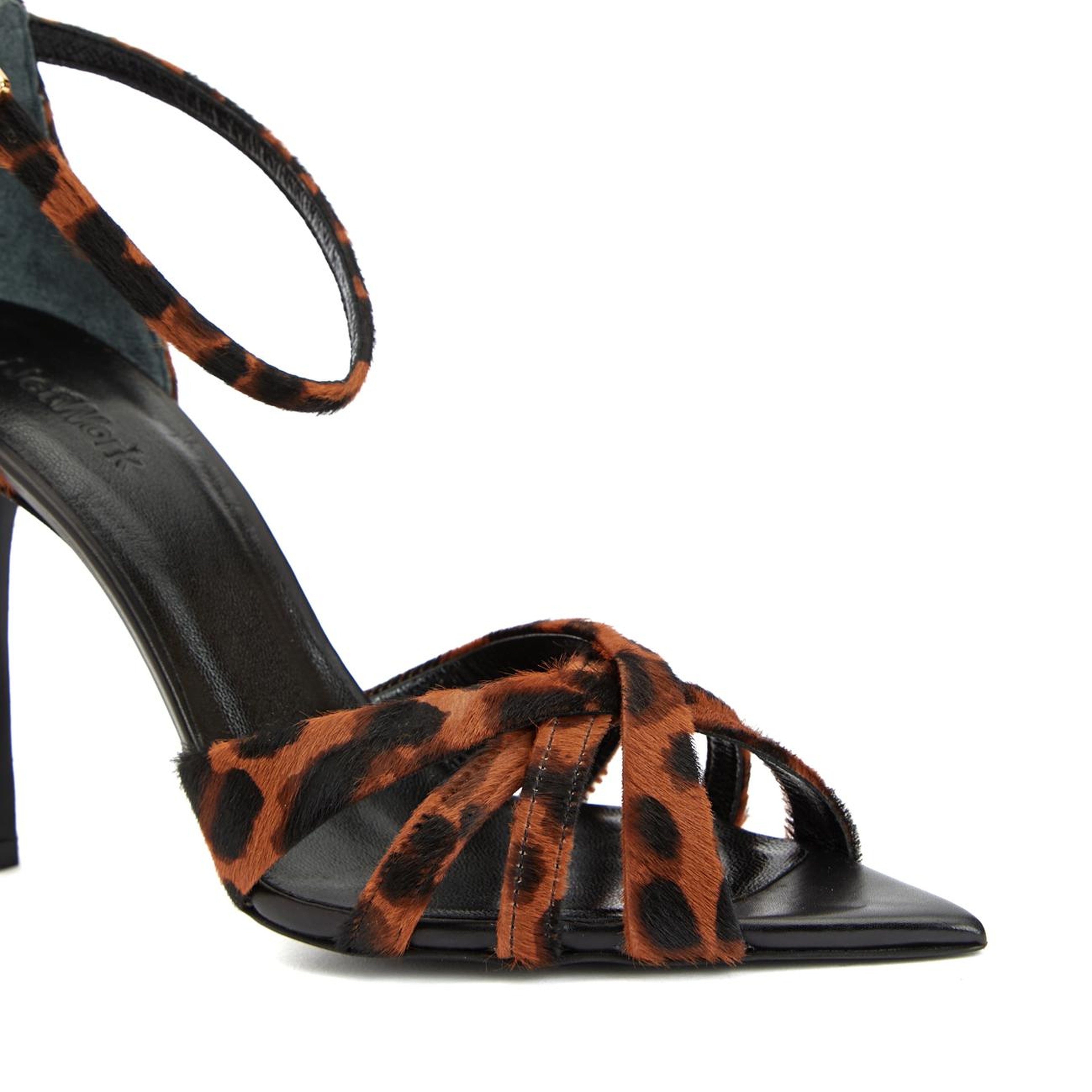 Network Kadın Leopar Desen Deri Sandalet