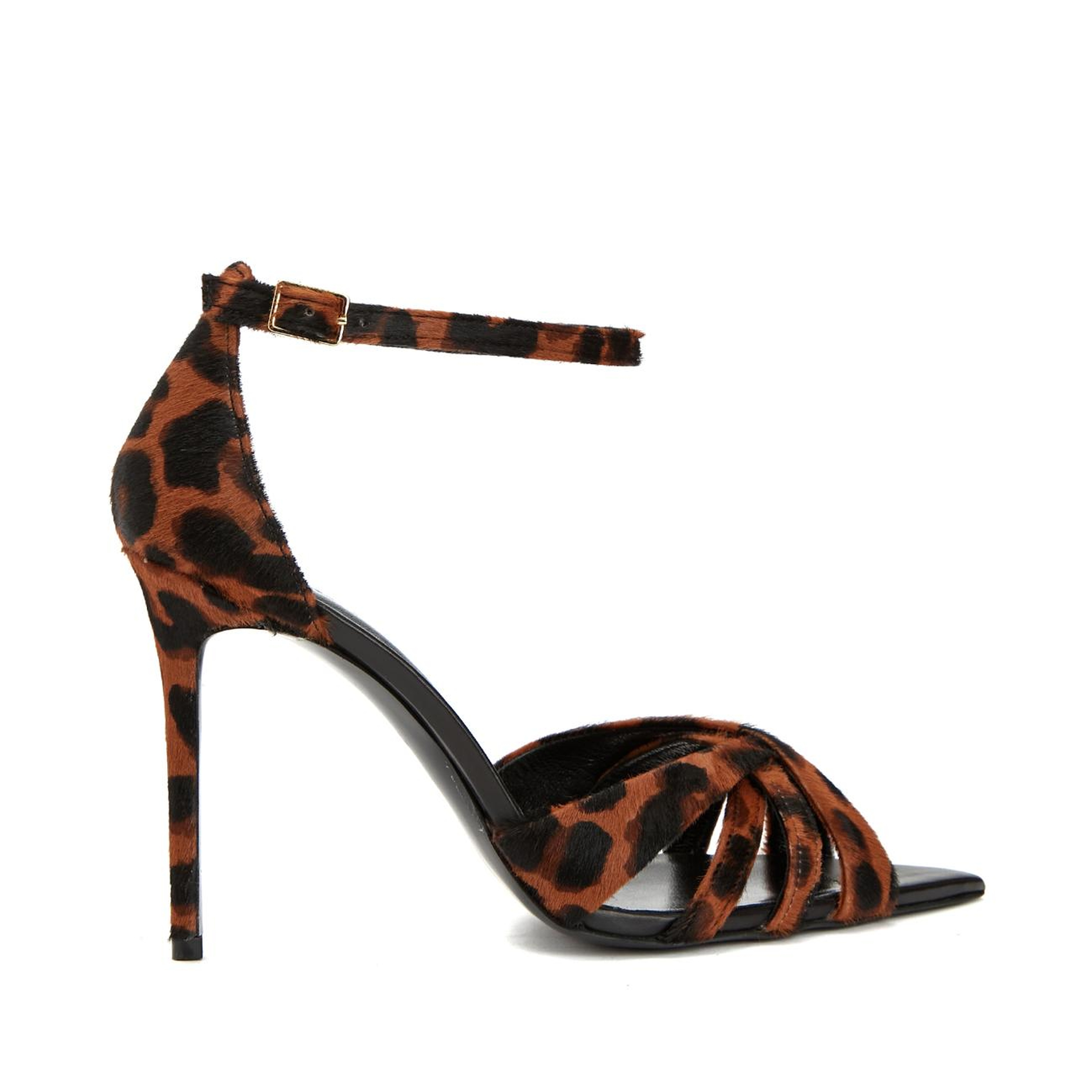 Network Kadın Leopar Desen Deri Sandalet