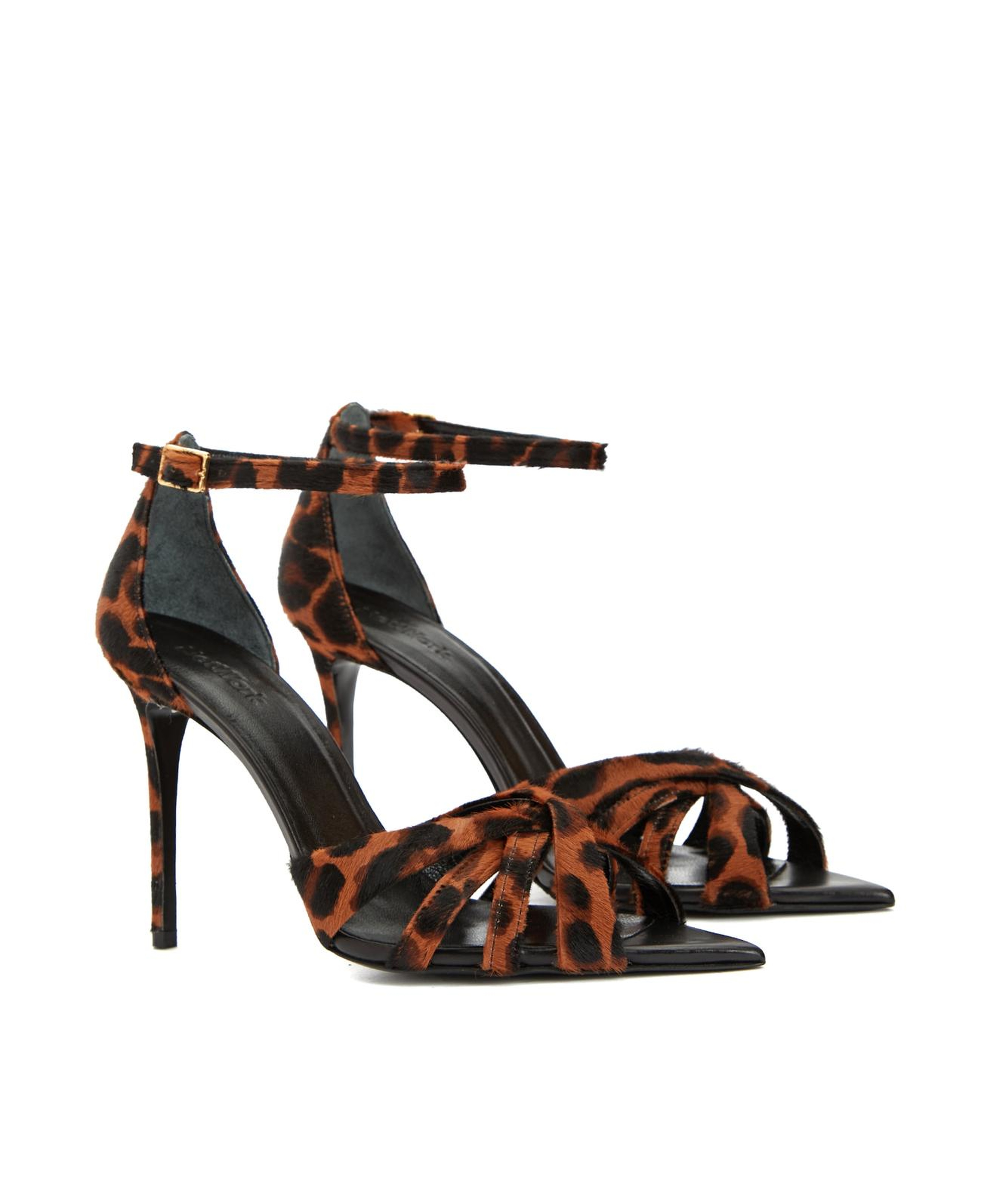 Network Kadın Leopar Desen Deri Sandalet