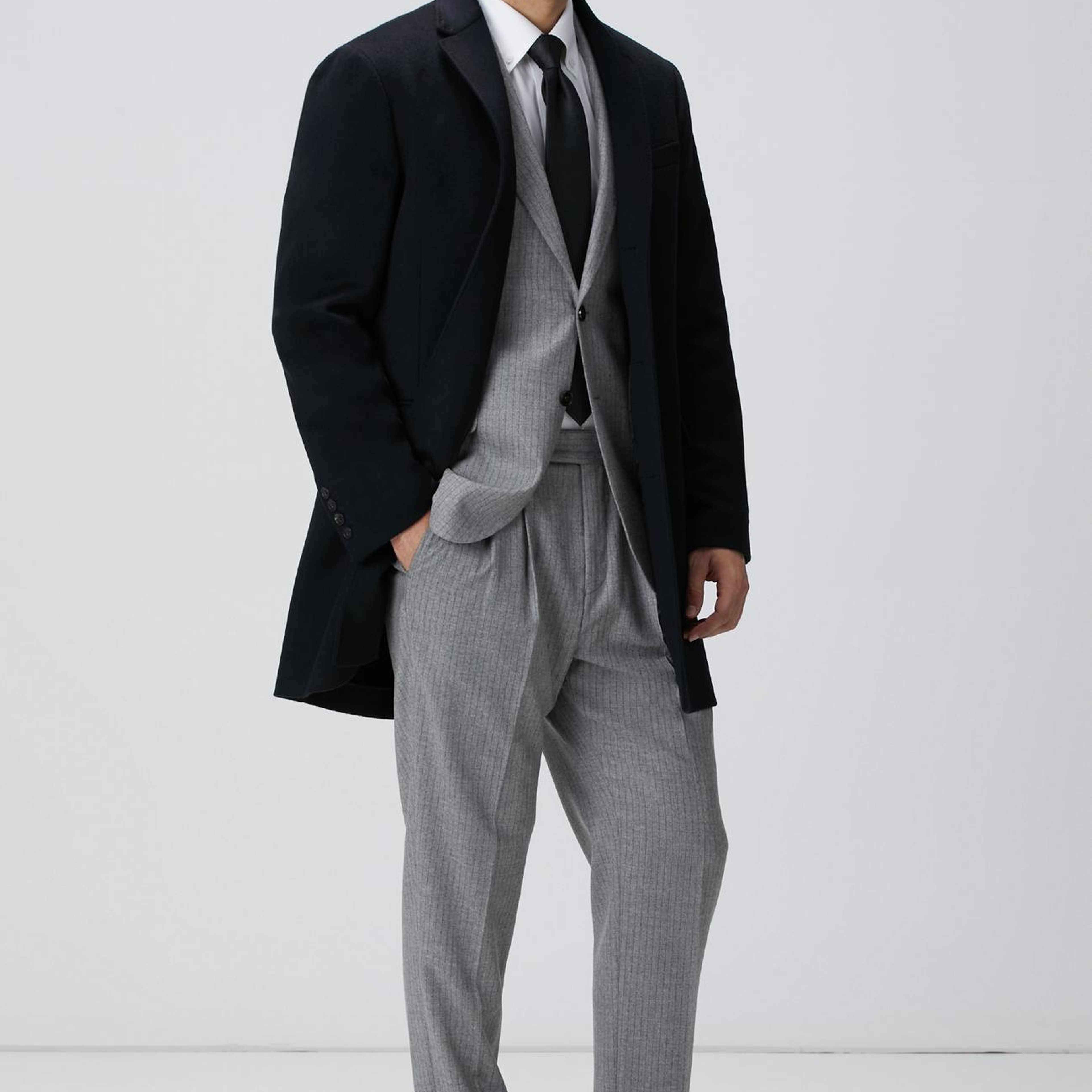 Network Erkek Limited Siyah Kaşmir Palto