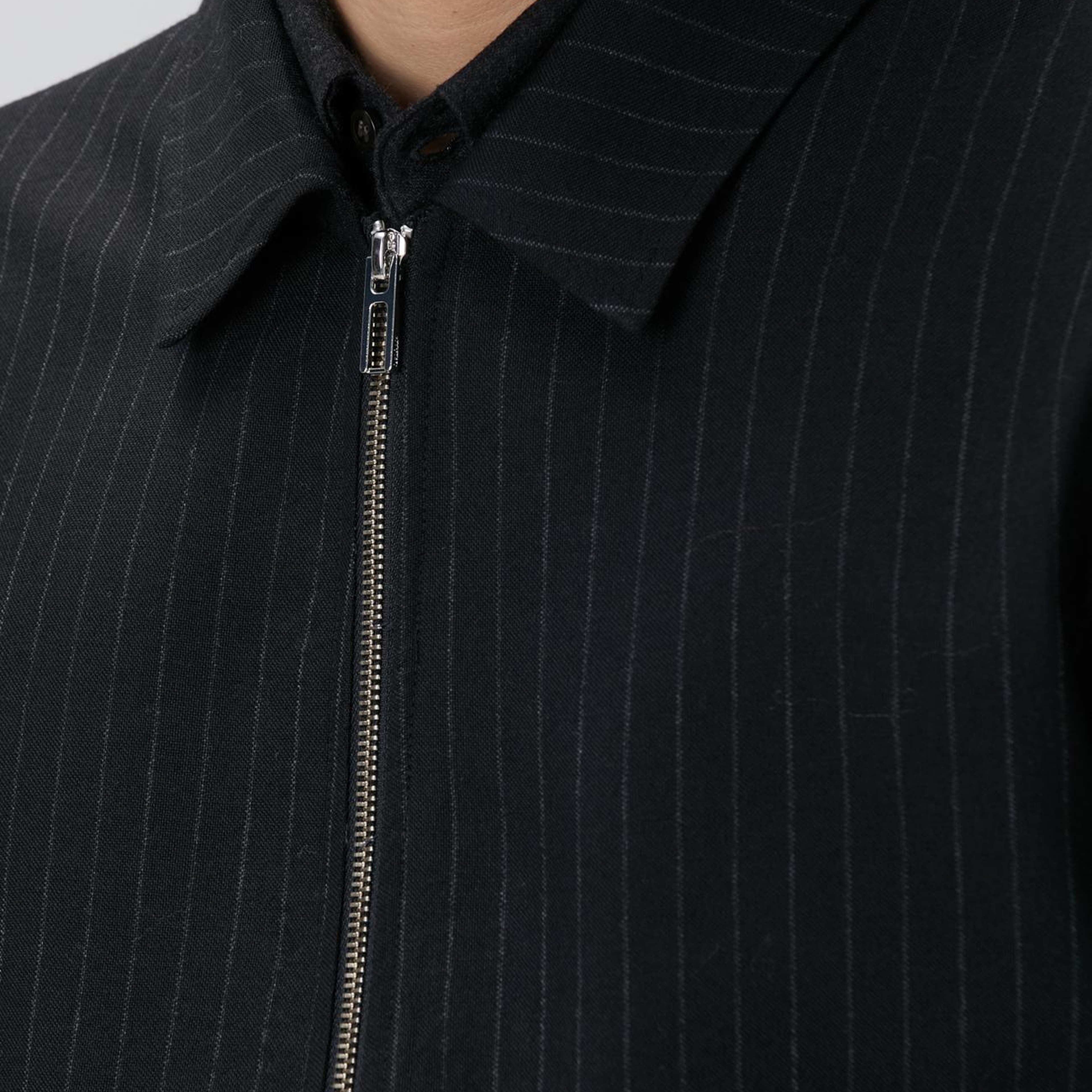 Network Erkek Siyah Çizgili Yün Mont