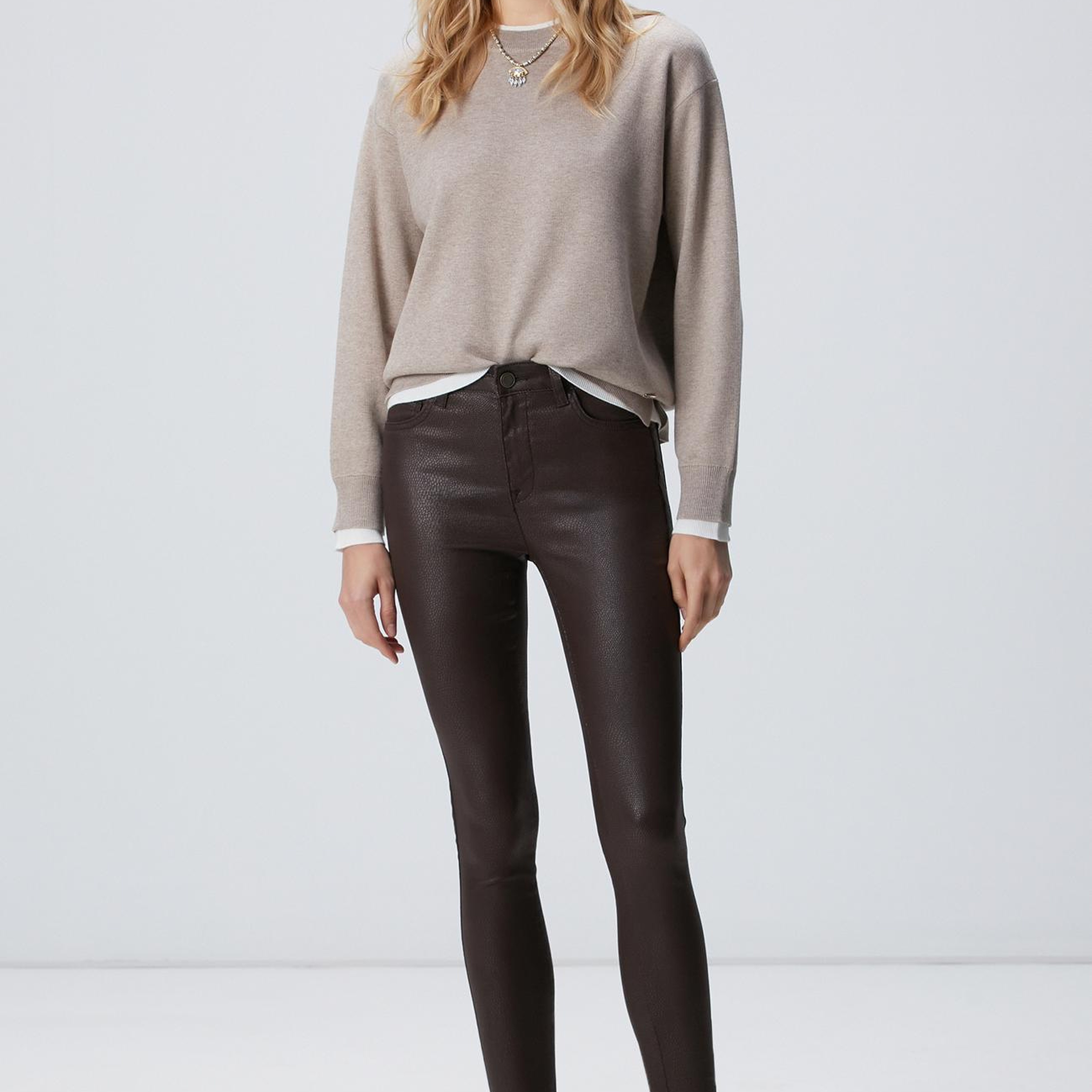 Network Kadın Kahverengi Kaplamalı Casual Pantolon