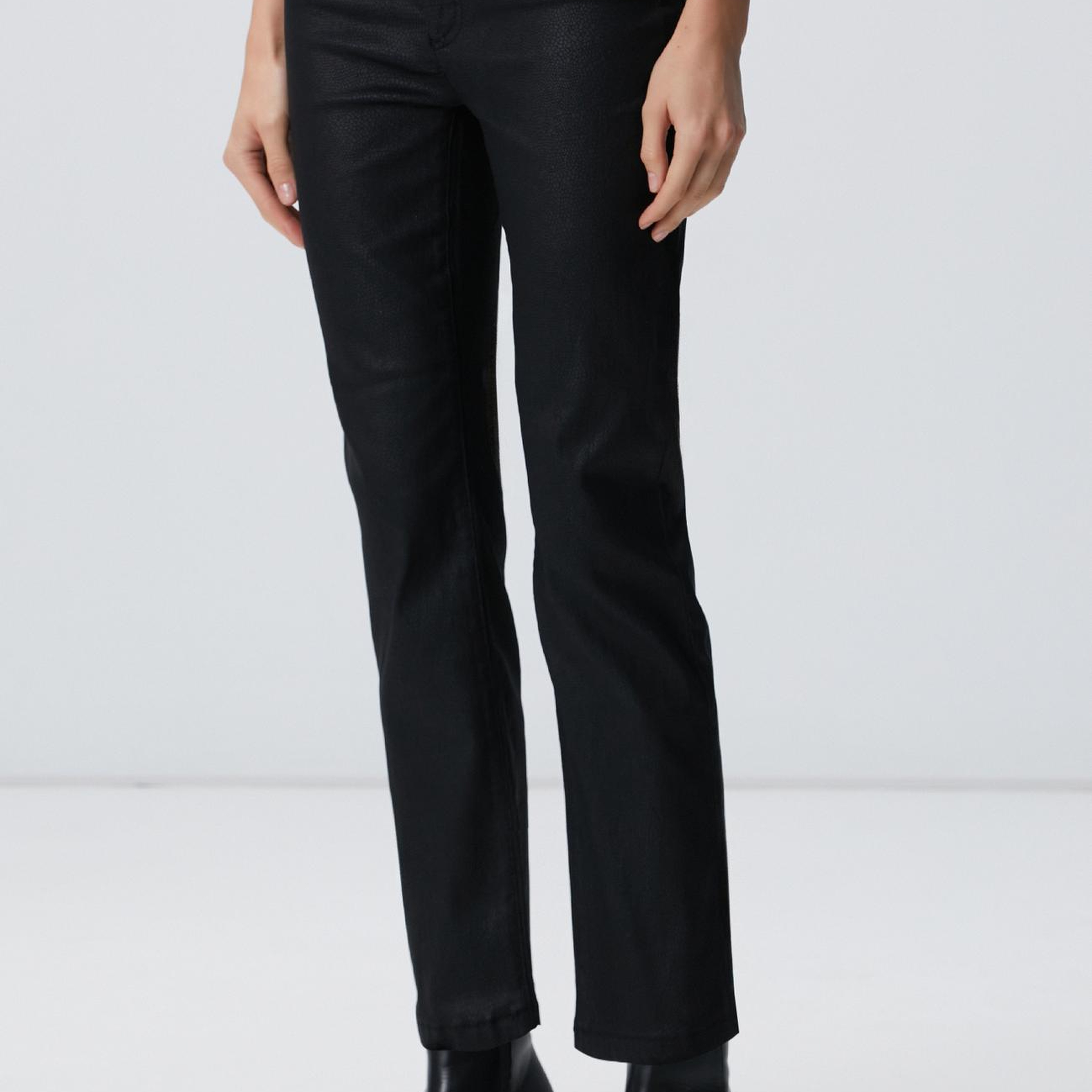 Network Kadın Siyah Kaplama Casual Pantolon