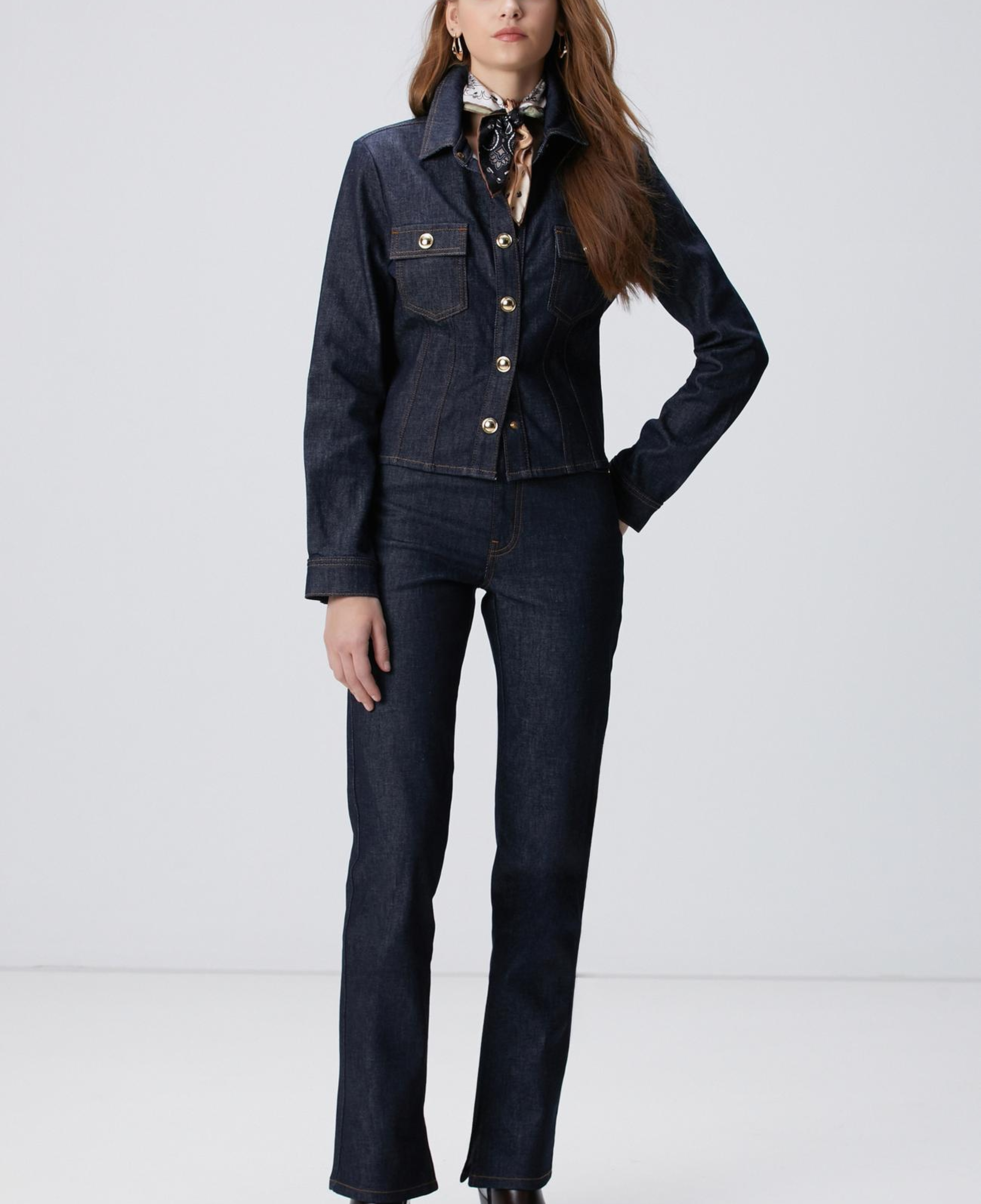 Network Kadın Lacivert Bootcut Denim Pantolon