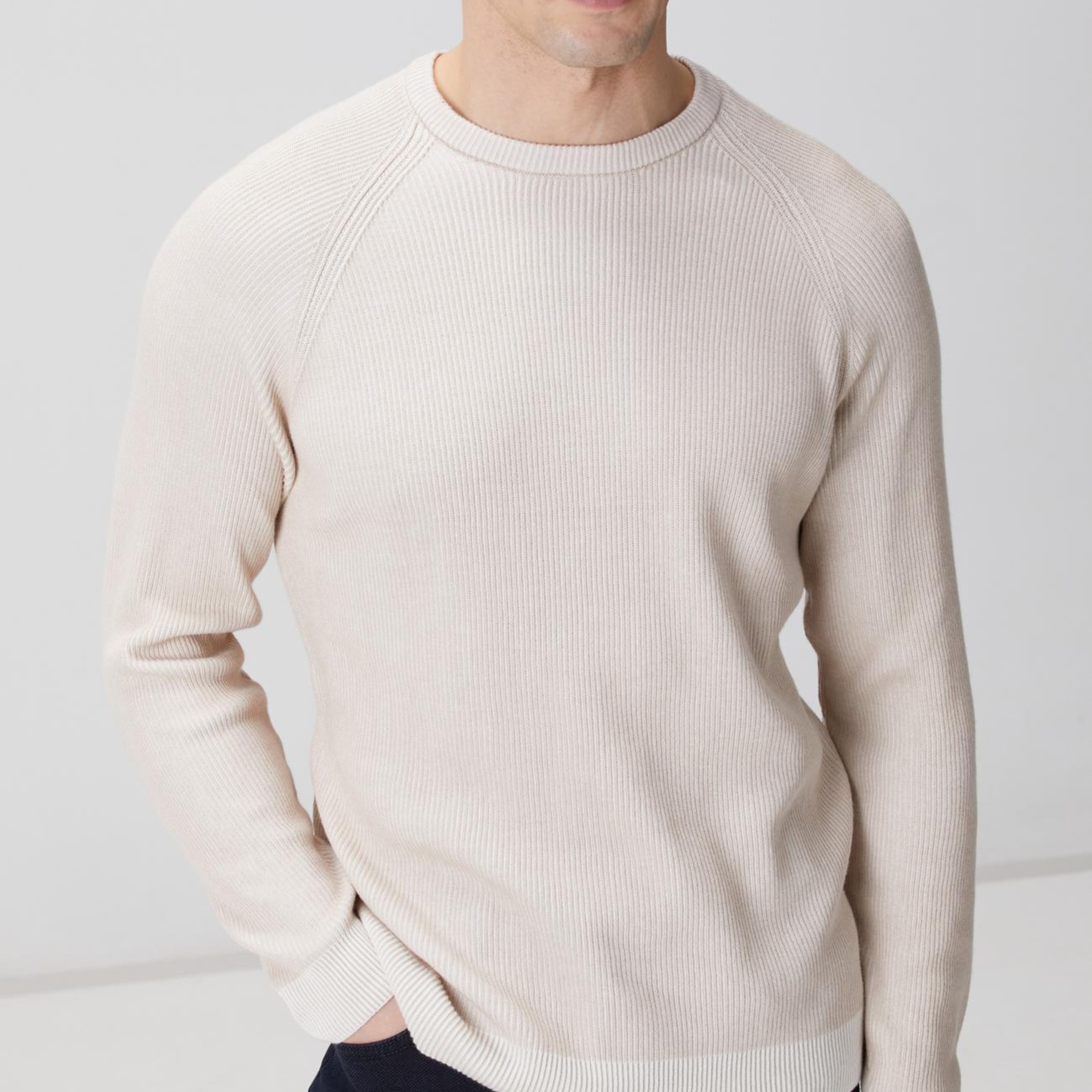 Network Erkek Bej Fitilli Kazak