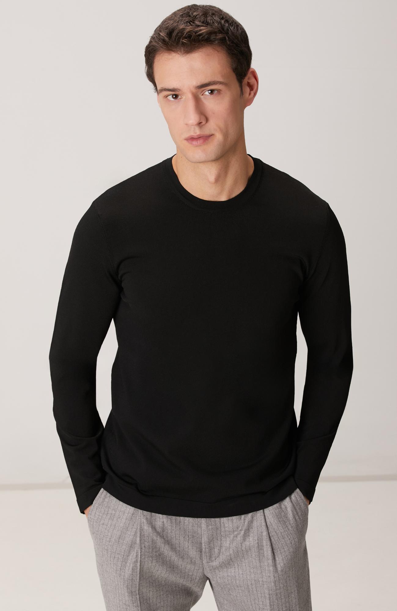 Network Erkek Siyah Rayon Kazak