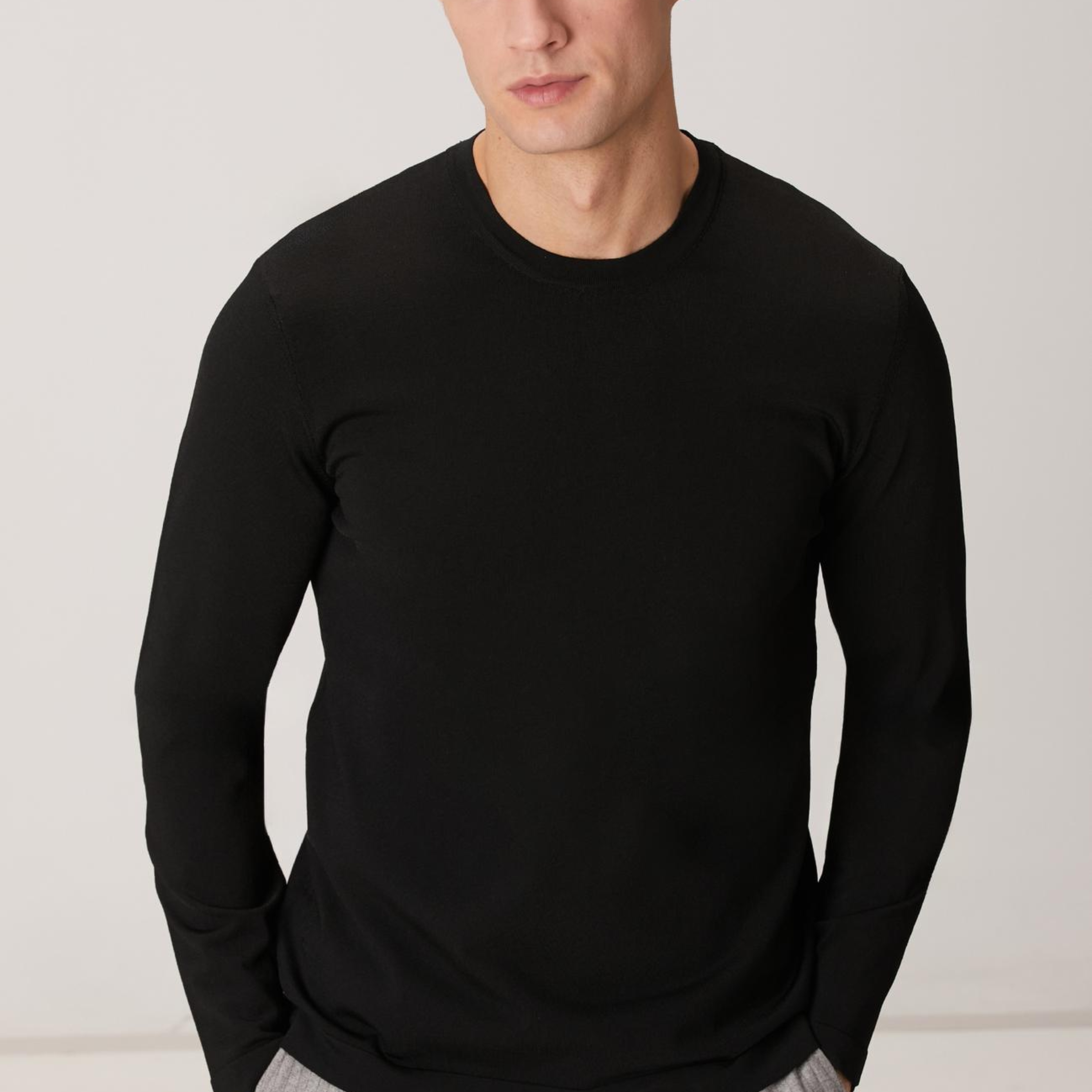 Network Erkek Siyah Rayon Kazak