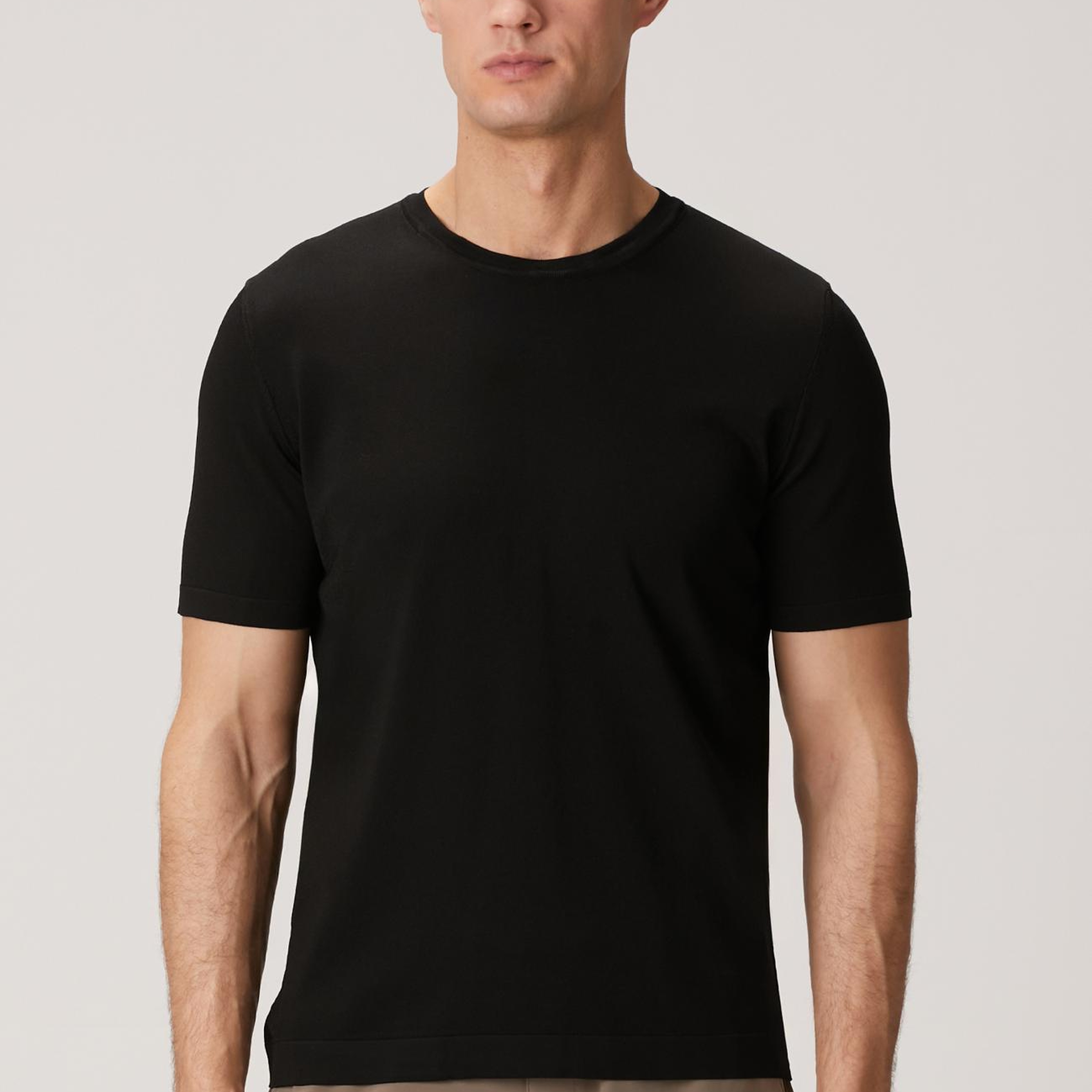 Network Erkek Siyah Kısa Kollu Kazak