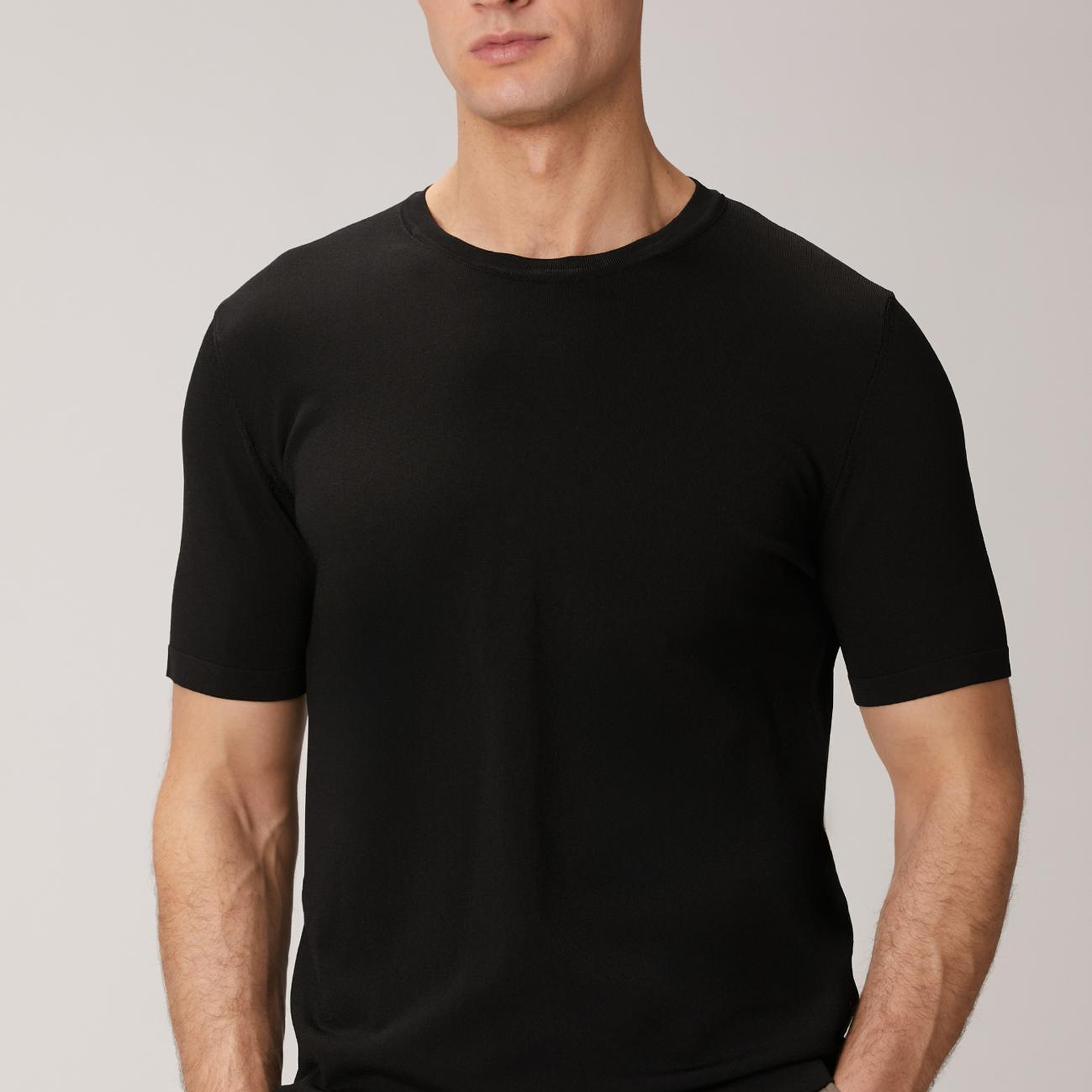 Network Erkek Siyah Kısa Kollu Kazak