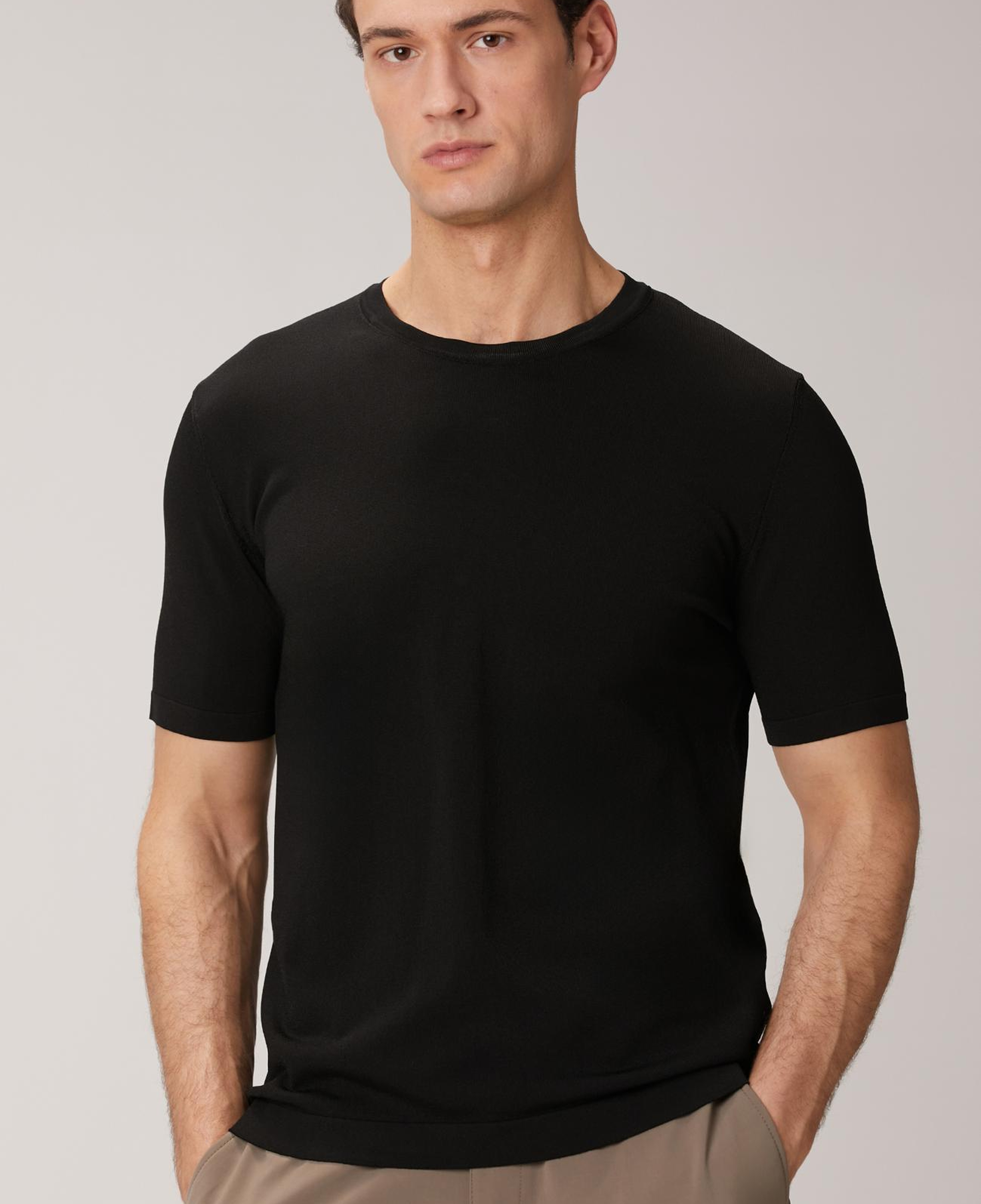 Network Erkek Siyah Kısa Kollu Kazak