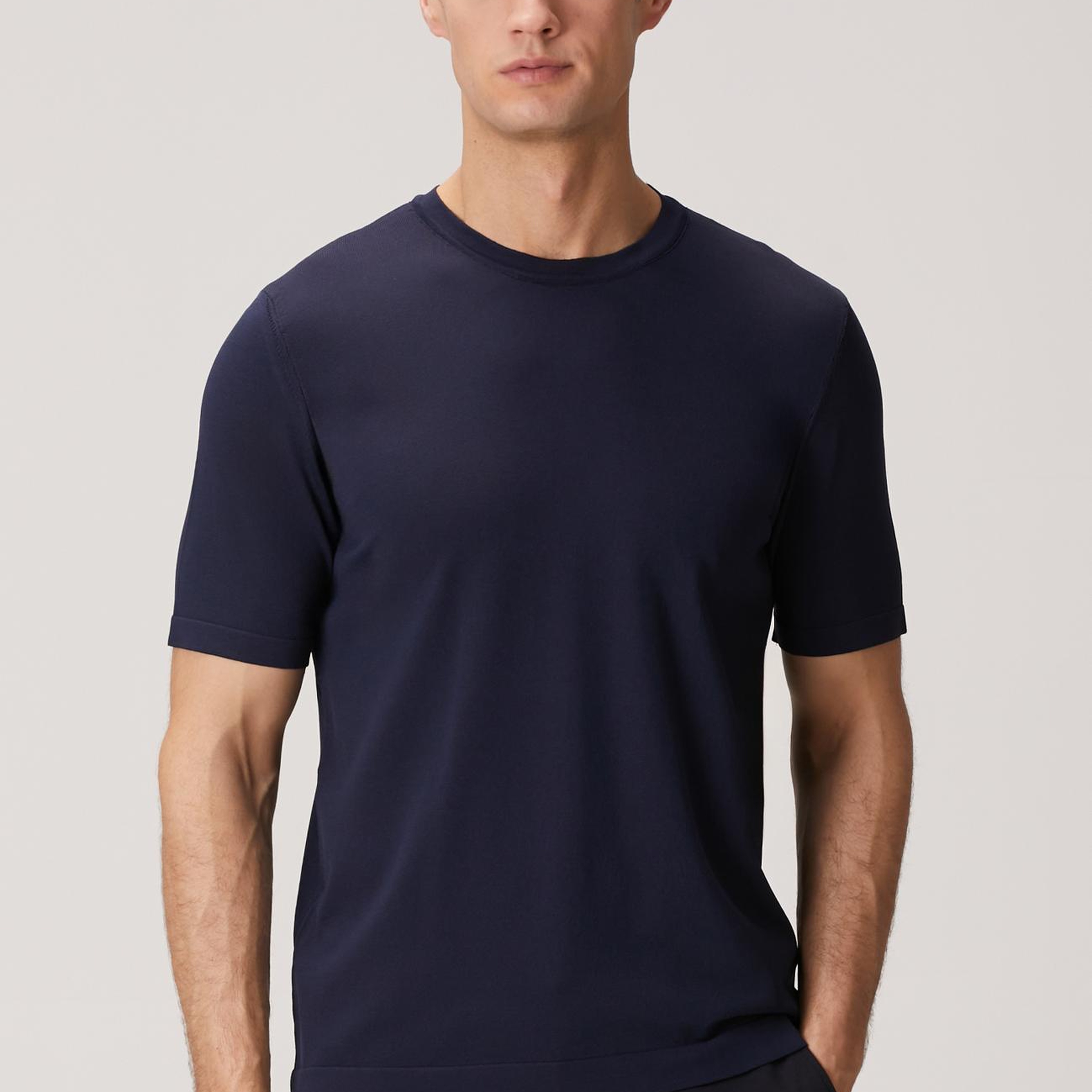 Network Erkek Lacivert Kısa Kollu Kazak