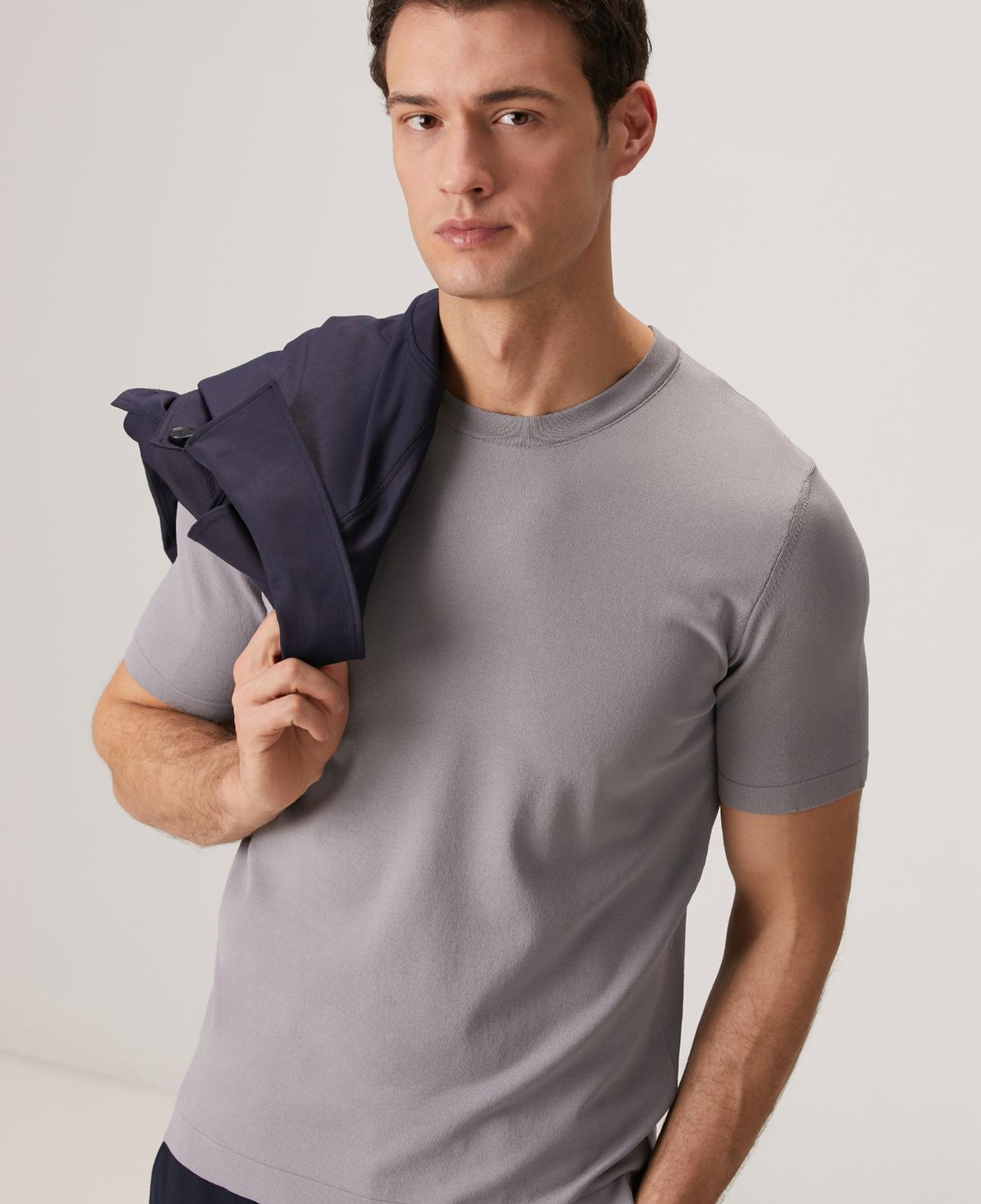 Network Erkek Gri Kısa Kollu Kazak