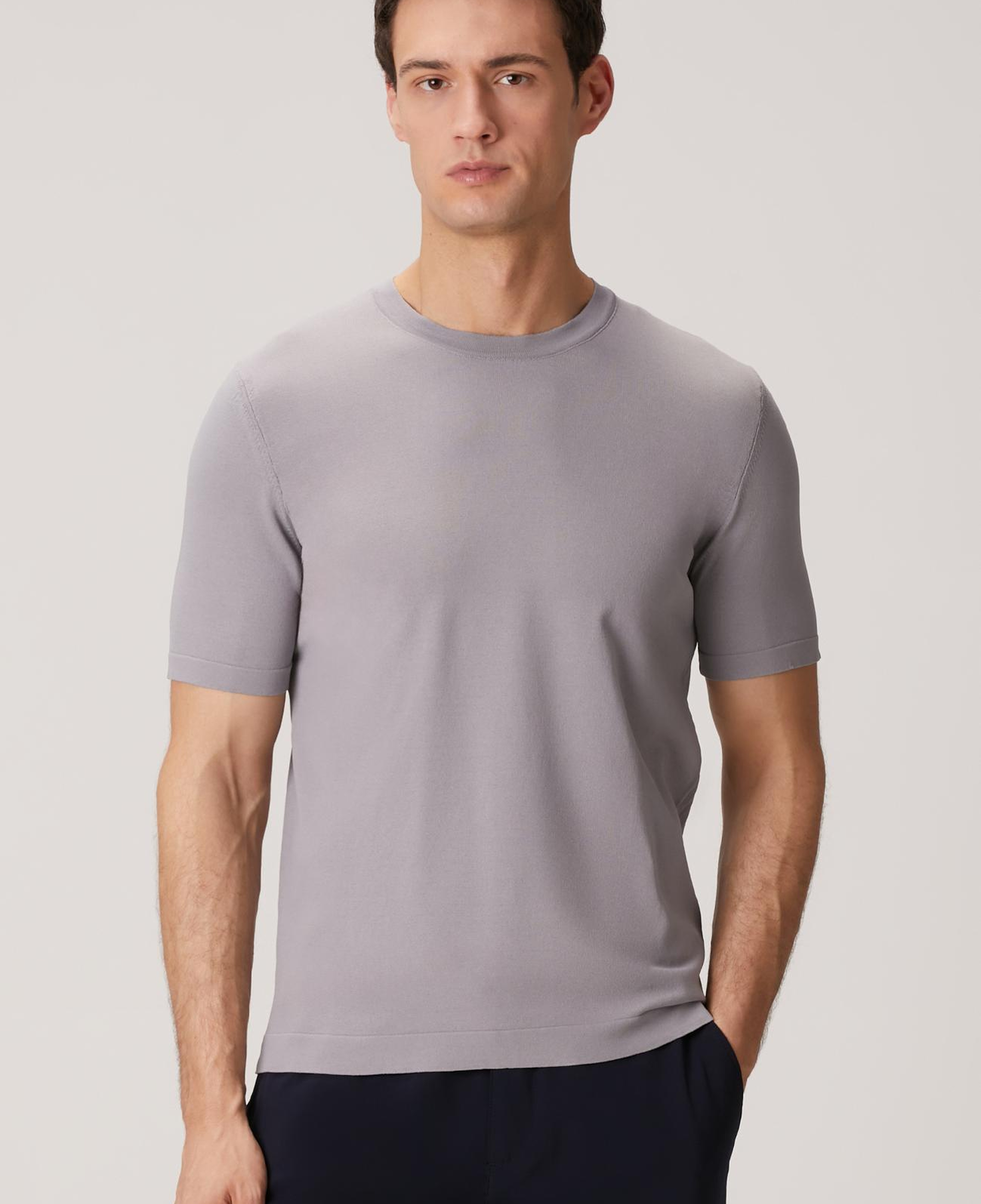 Network Erkek Gri Kısa Kollu Kazak